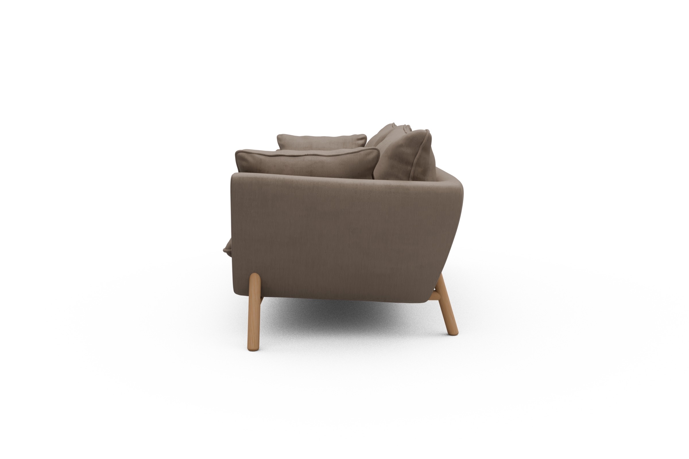 Sofa Emil PREMIUM 3-Sitzer Beinfarbe Eiche Natur Cordufine-Beige