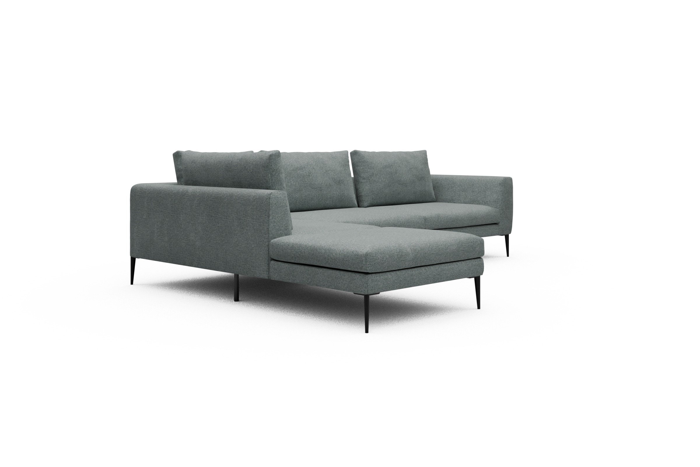 Ecksofa Paul Relax-Ecke rechts mit 3-Sitzer Casone-Light-Mixed-Green