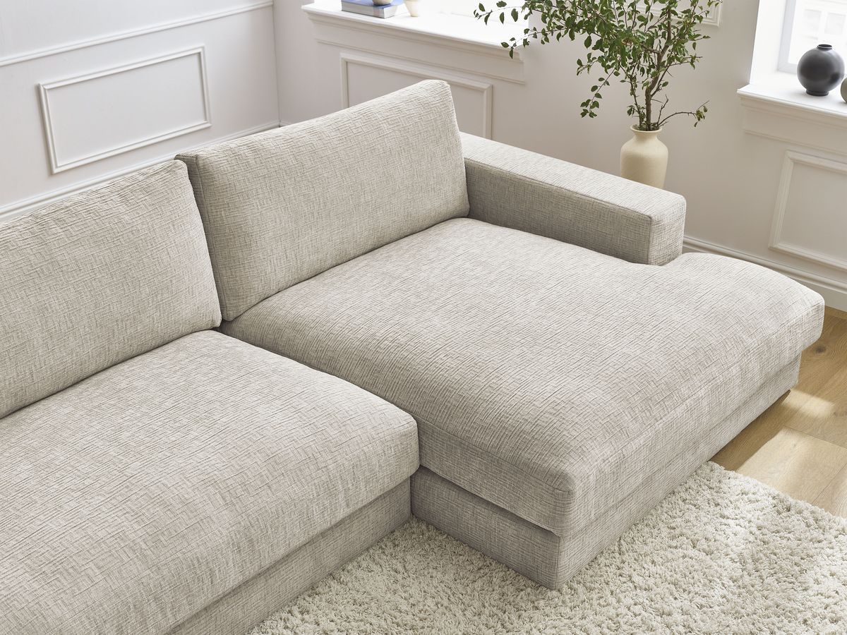 Bobochic Leonard Wohnlandschaft 349 × 159 cm Strukturstoff Beige