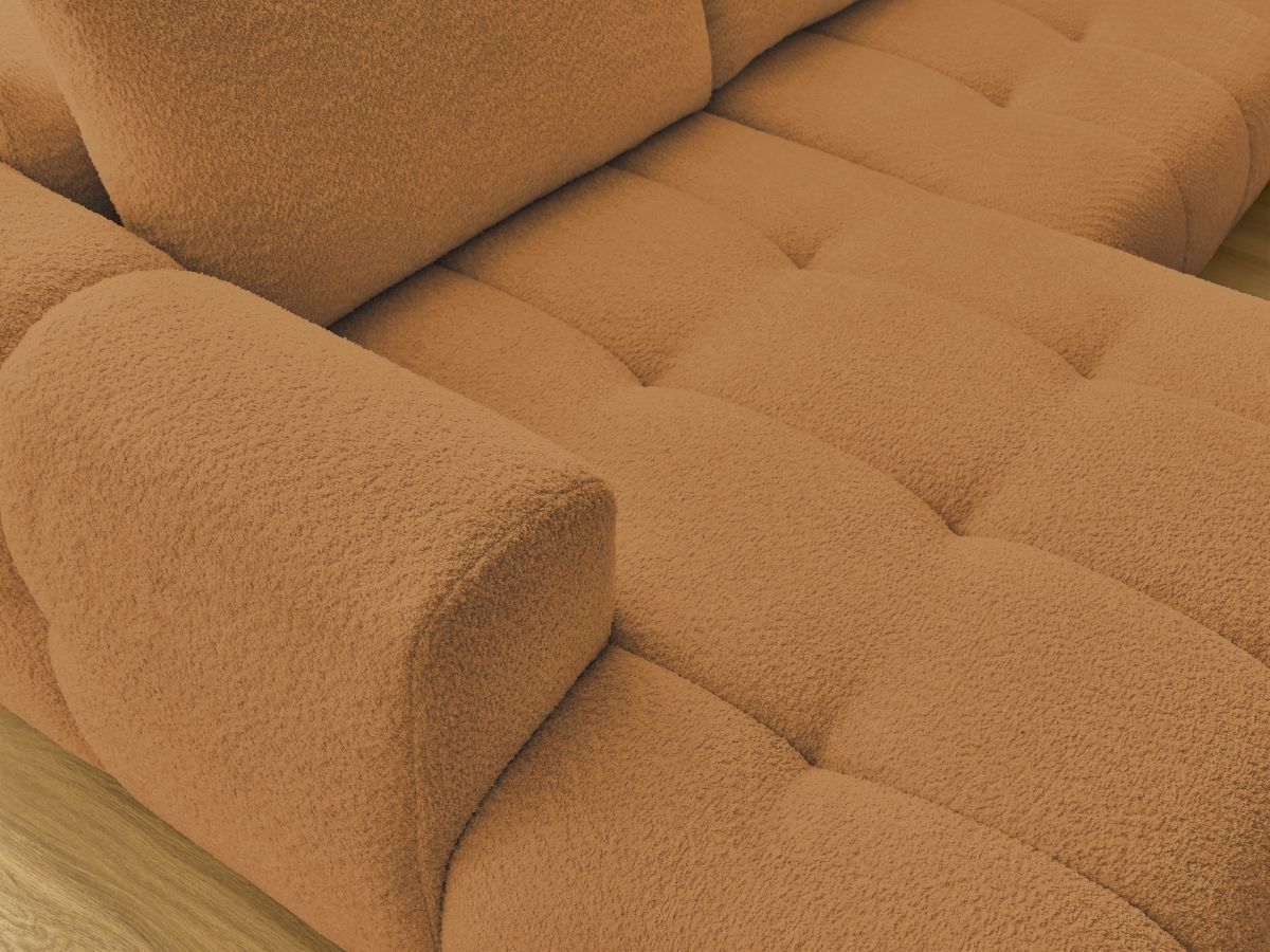 Bobochic Fuji Wohnlandschaft Bouclé-Stoff Gelb Ecke links