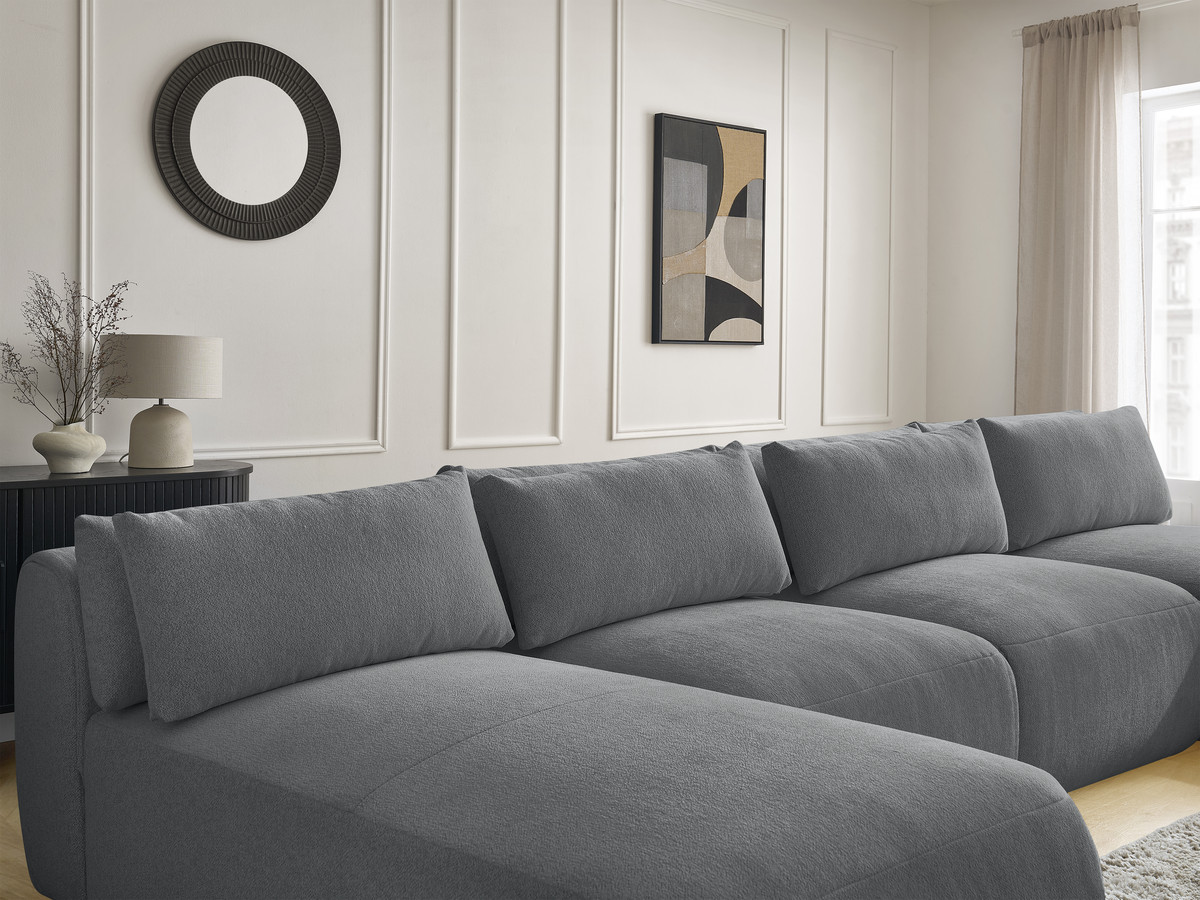 Bobochic Jana Wohnlandschaft Melange-Stoff Dunkelgrau