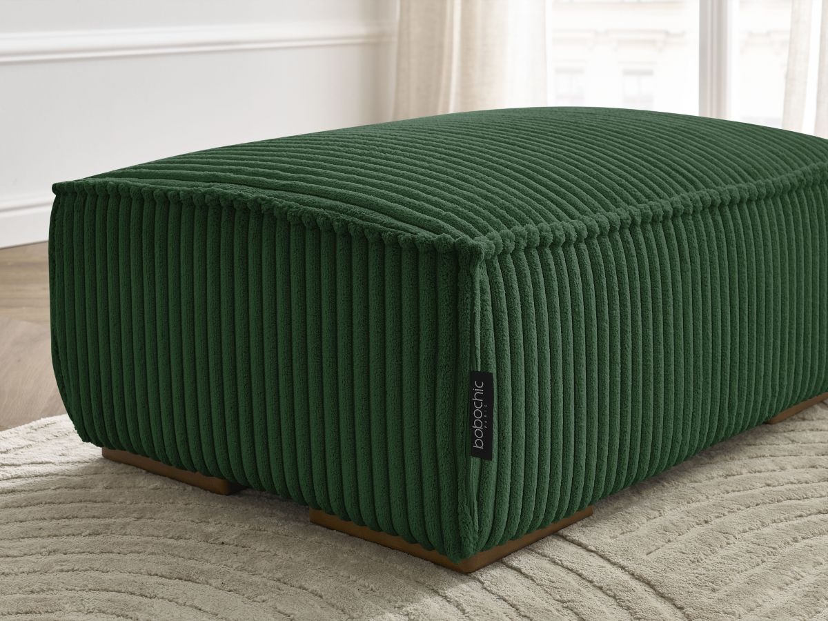 Bobochic Chelsea Pouf Breitcord weich Grün