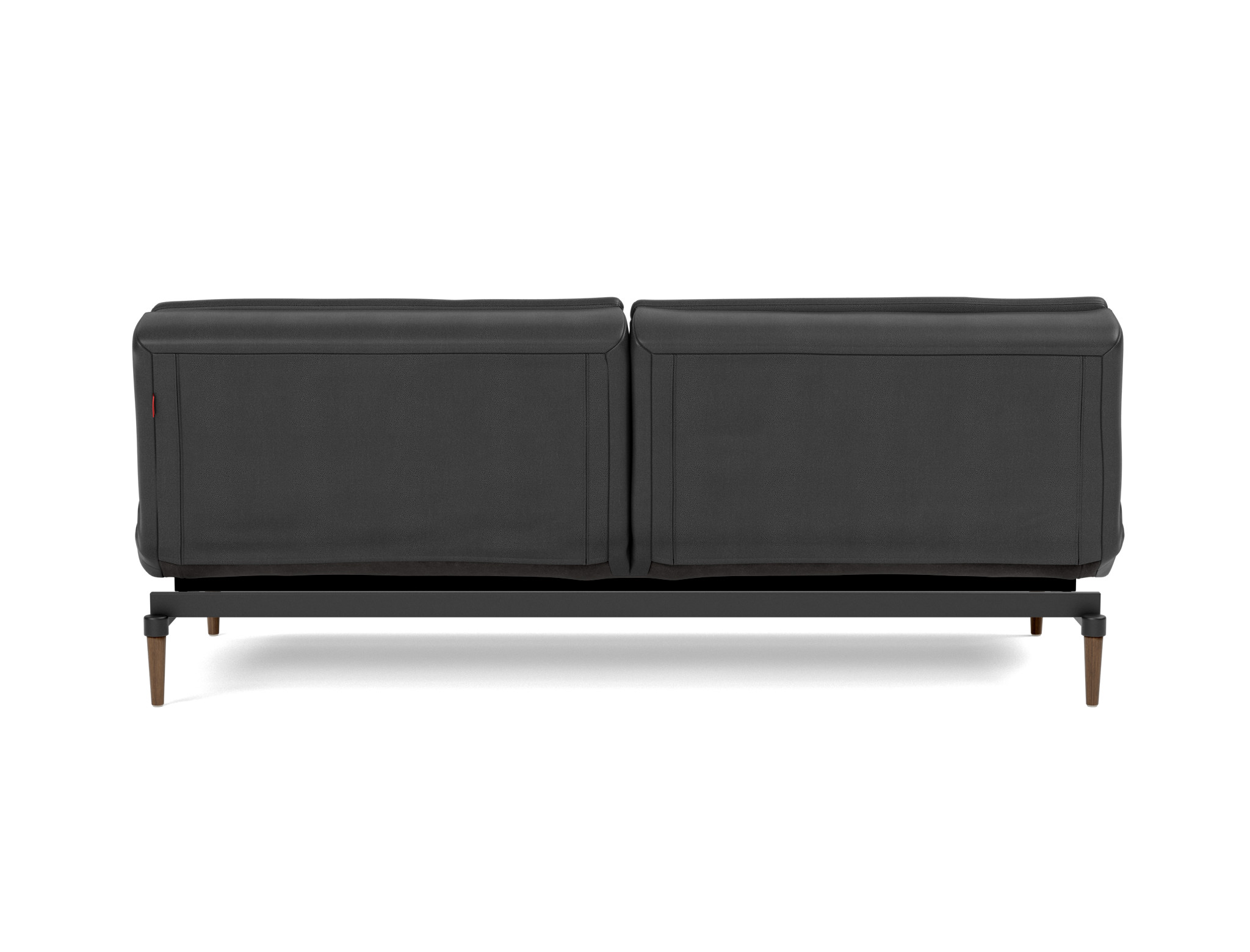 Schlafsofa Dublexo Lederoptik Faunal 550-Black Beine Styletto Eiche dunkel