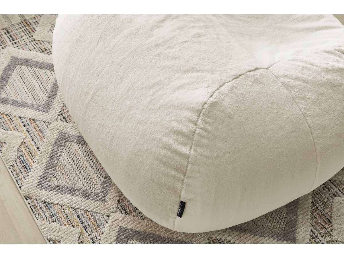 Bobochic Meribel Pouf Kunstfell Weiß