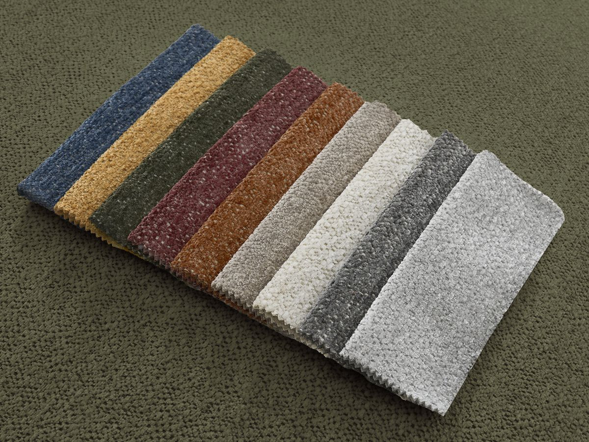 Bobochic Voltaire Sofa 5-Sitzer mit Pouf Melange-Stoff Grün