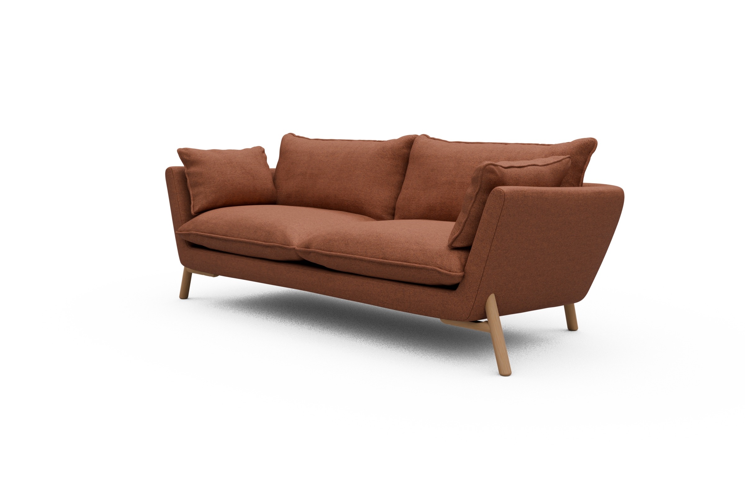 Sofa Emil PREMIUM 3-Sitzer Beinfarbe Eiche Natur Weda-Rust