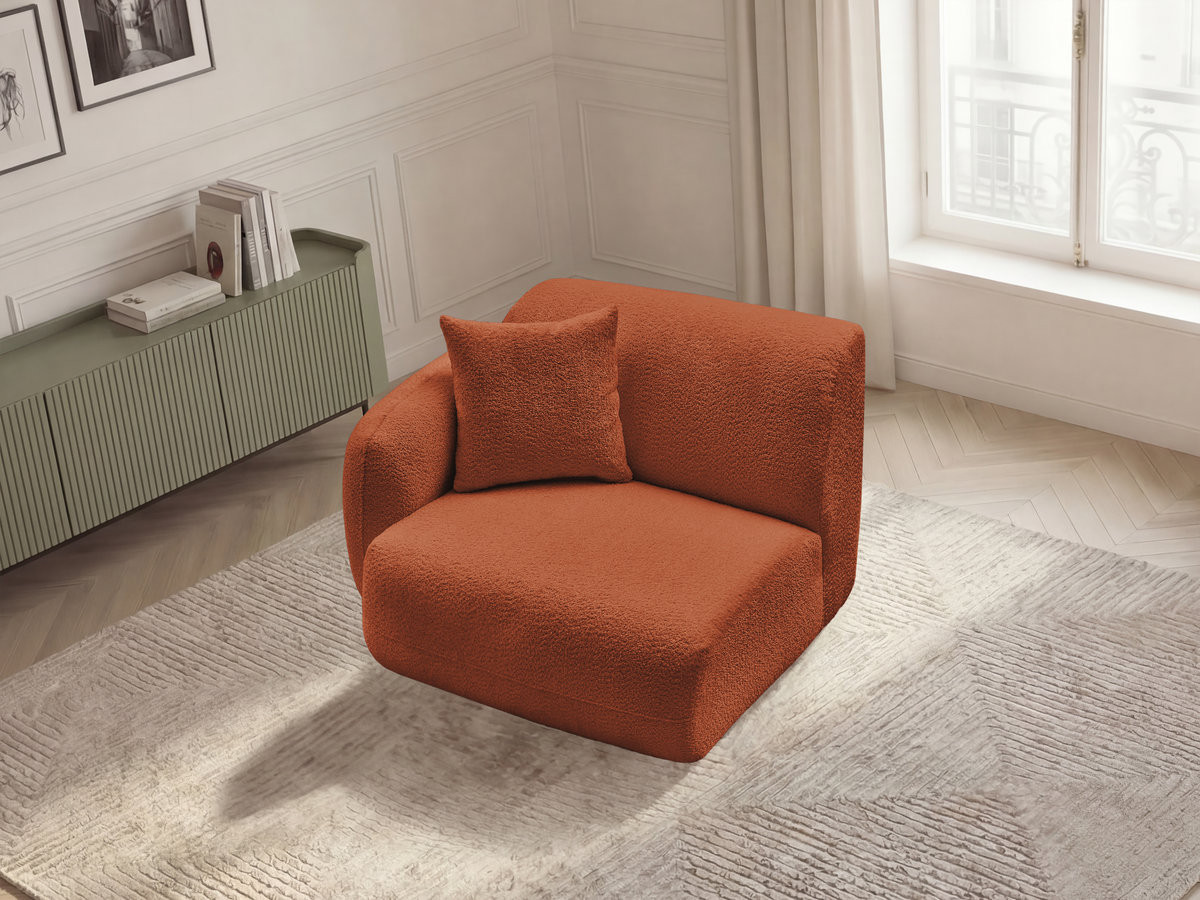 Bobochic Anda Sofamodul 1-Sitzer 104 × 103 cm Chenille Orange Ecke links