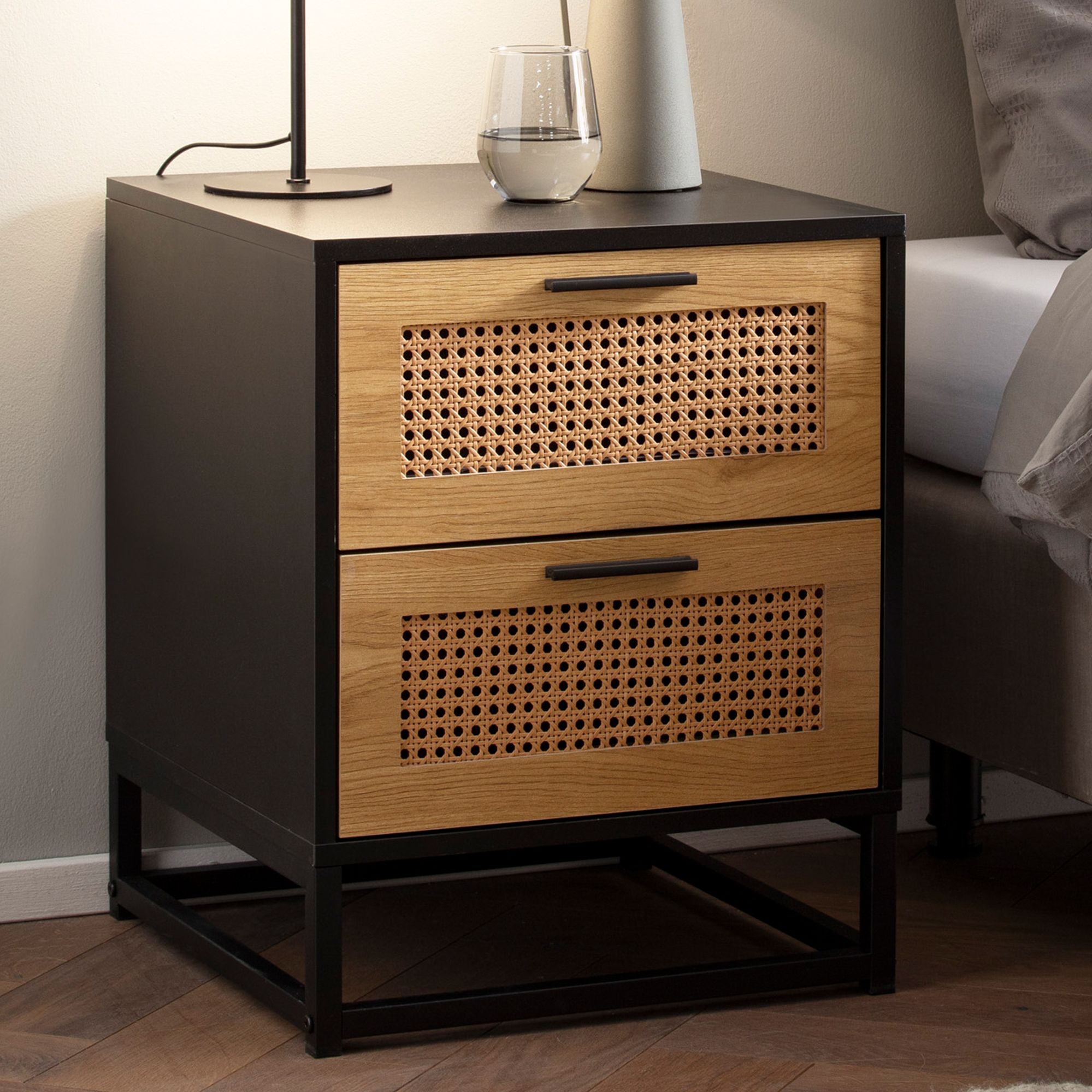 Nachttisch Dverberg Schwarz 45 × 45 × 56 cm