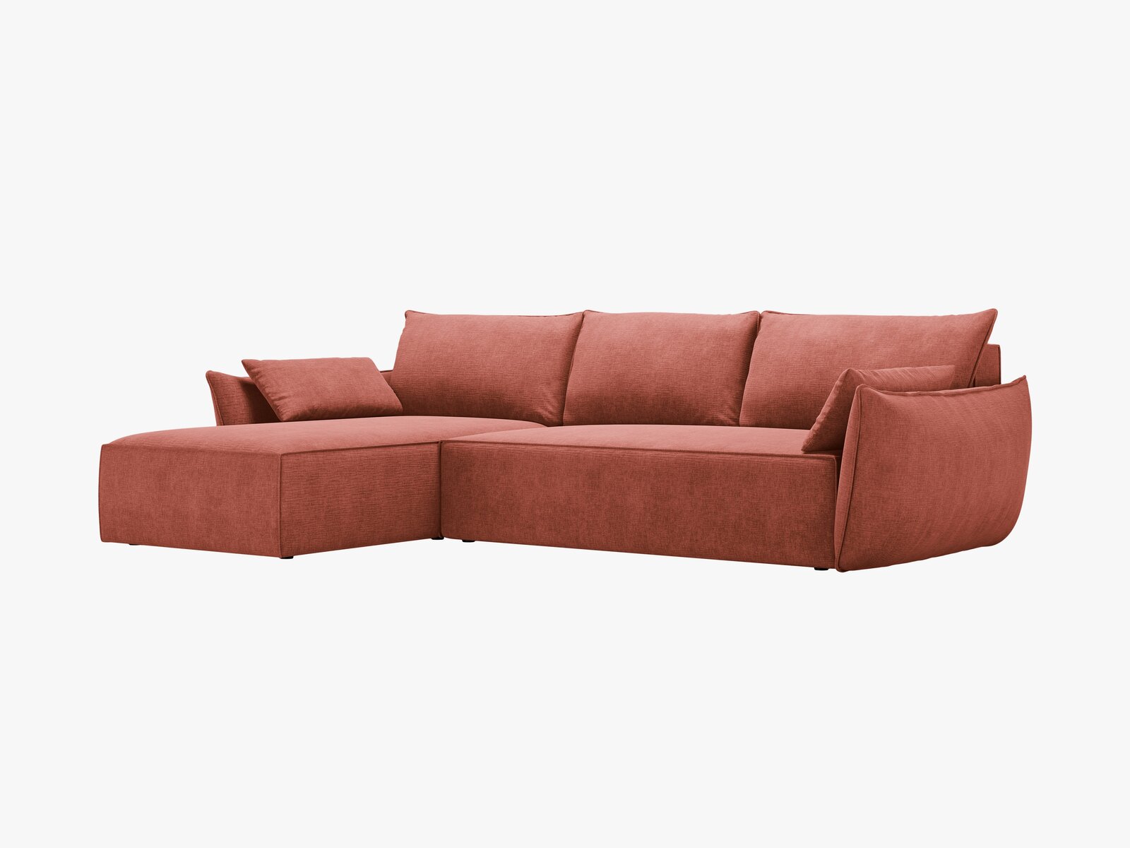 Micadoni Kaelle Ecksofa 4-Sitzer mit Schlaffunktion Rechts Chenille Over The Horizon Terrakotta