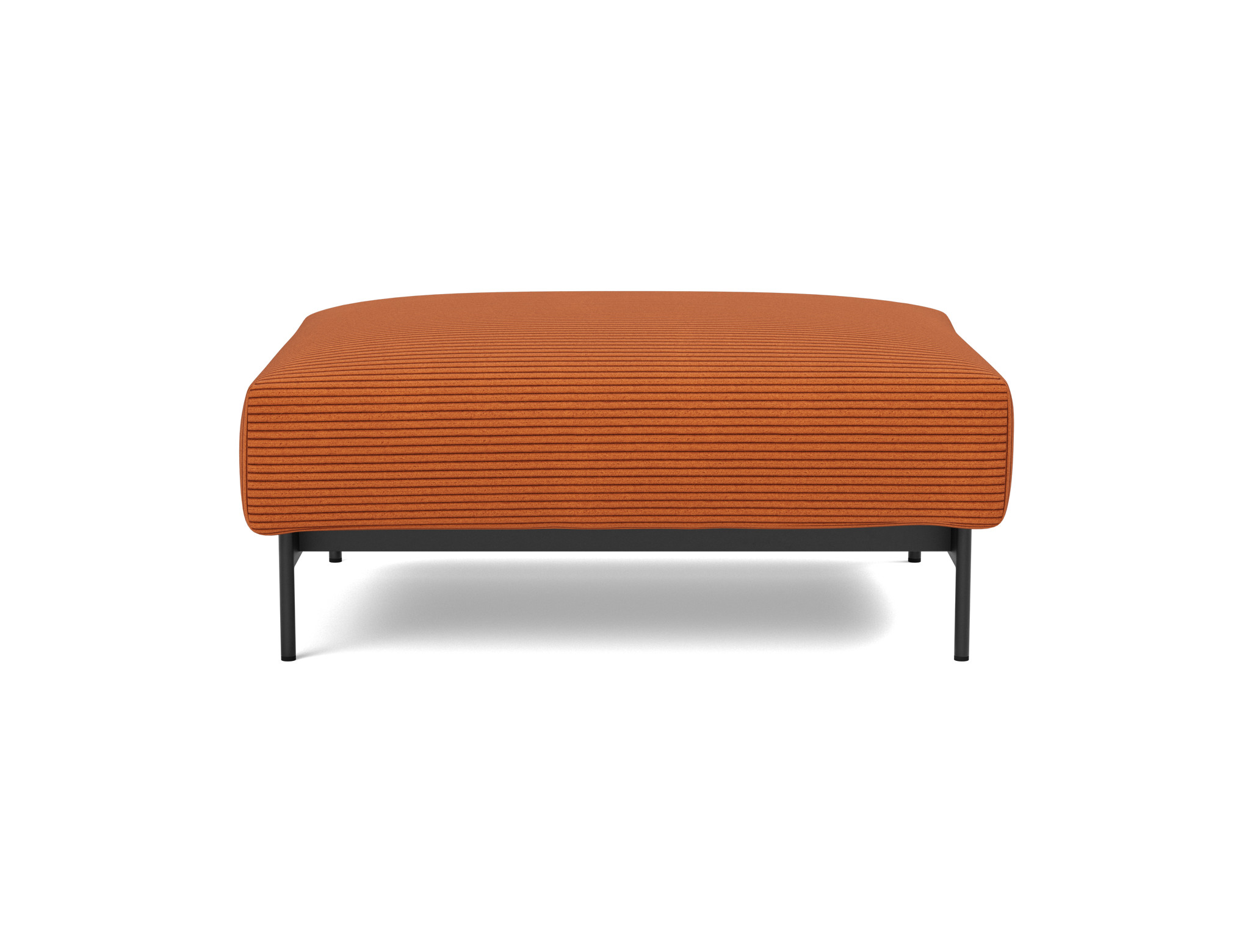 Hocker Malloy Kord Corduroy 595-Burnt-Orange Beine Schwarzes Metall