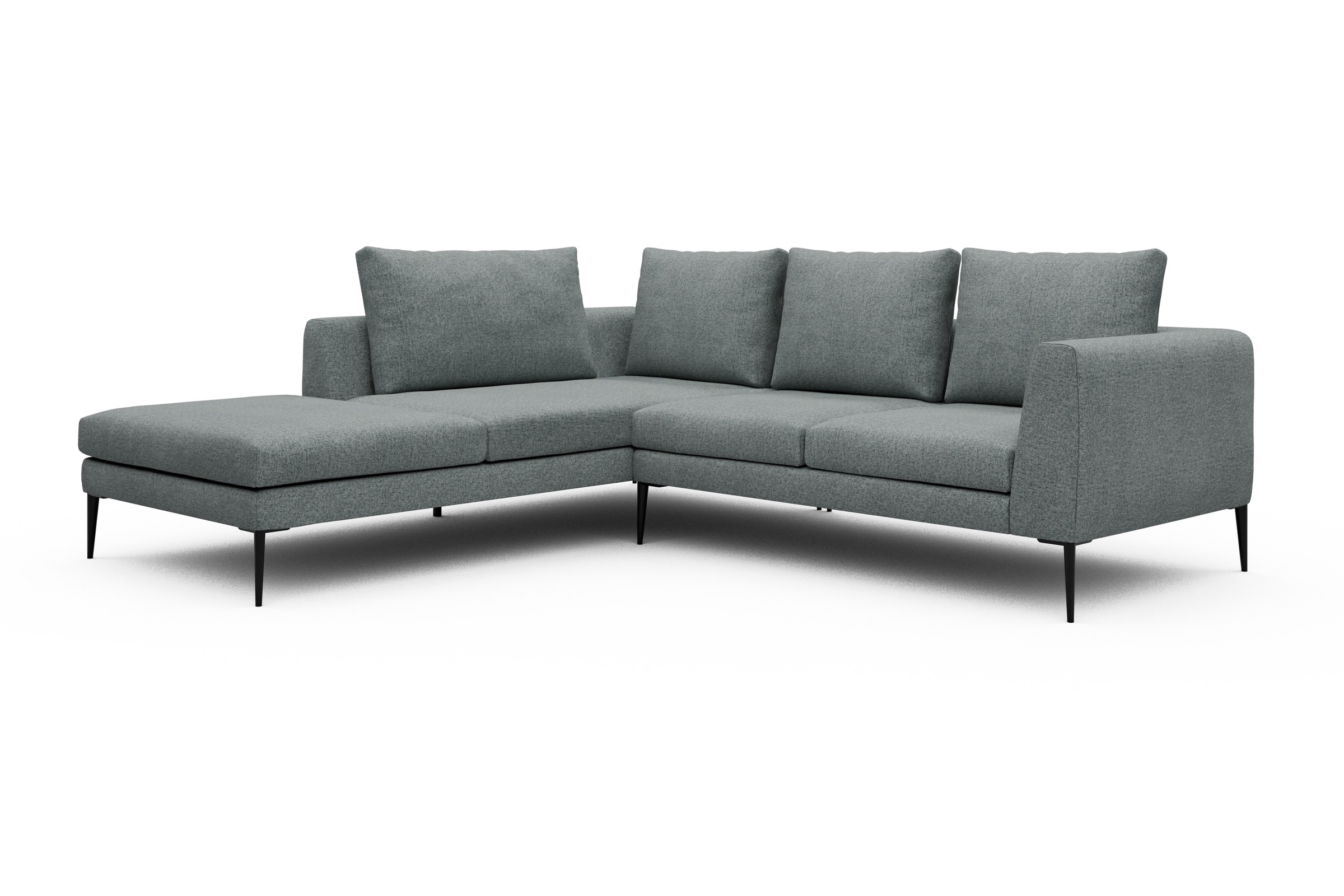 Ecksofa Paul Relax-Ecke links mit 2-Sitzer Casone-Light-Mixed-Green