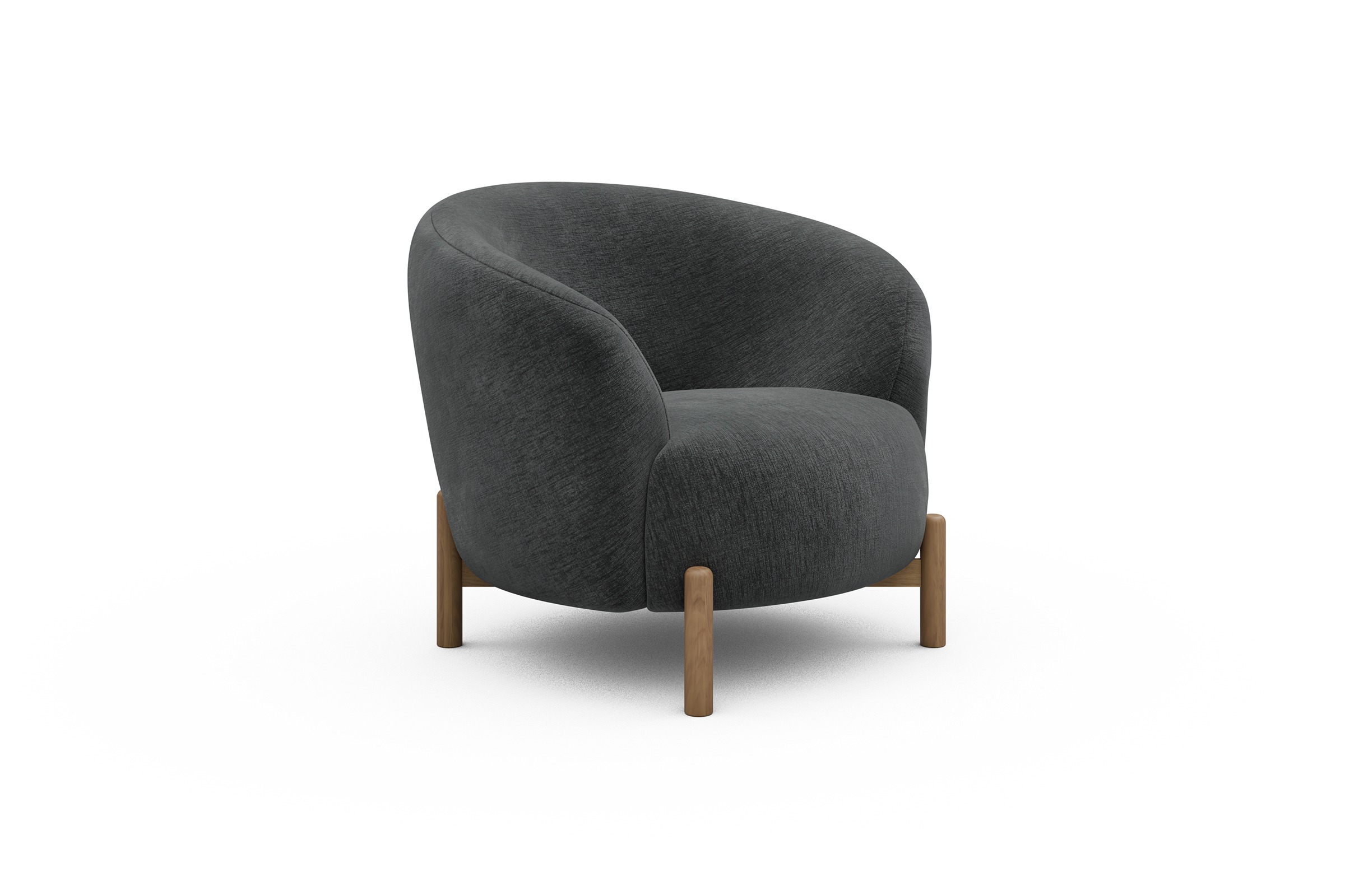 Sessel Ronda Holzbeine Eiche Natur Smooth-Deep-Warm-Grey
