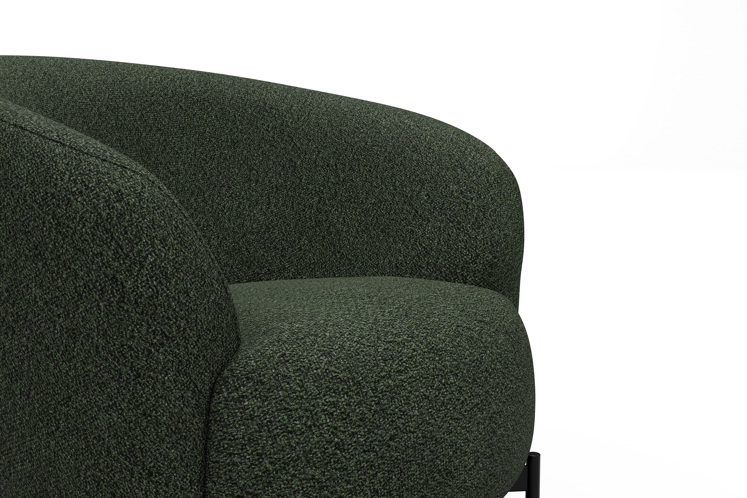 Sessel Ronda X-Metallgestell Schwarz Vanora-Deep-Green