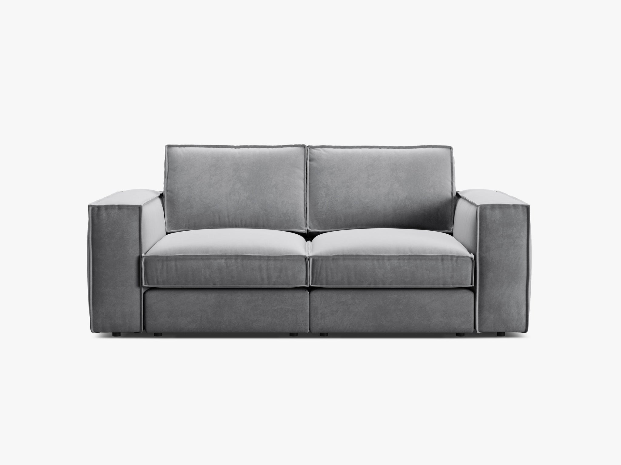 Micadoni modulares Sofa Pola 2-Sitzer Samt Salvador Grau