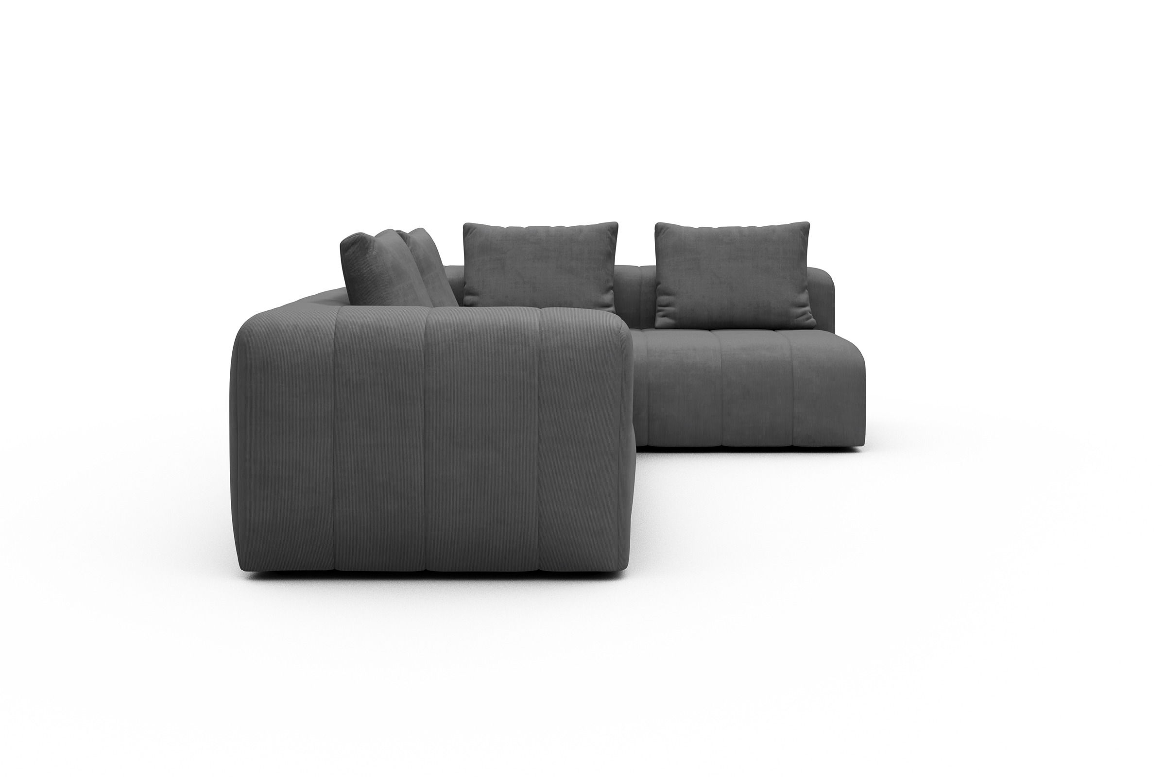 Ecksofa Hugo 2x 2,5-Sitzer Armlehne links Cordufine-Grey