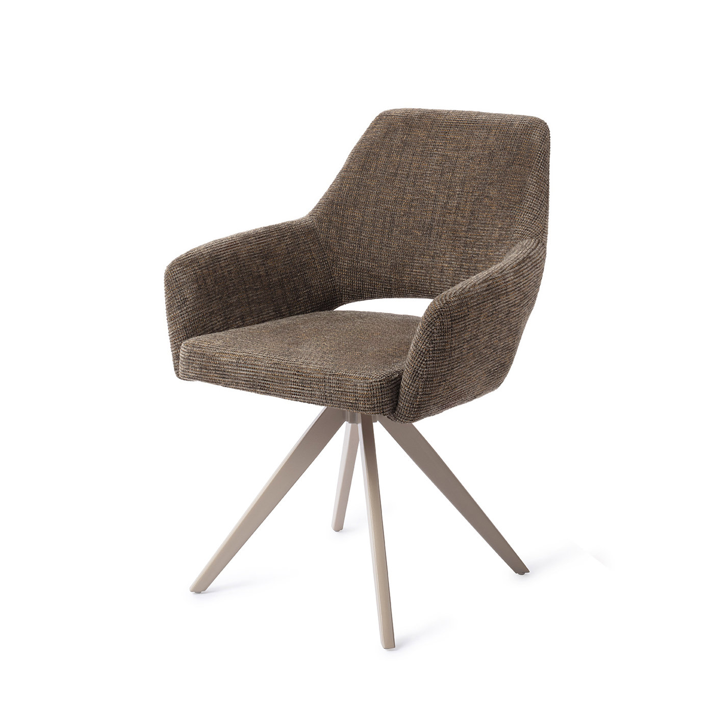 Jesper Home Esszimmerstuhl Yanai Checked Chestnut Turn Beige