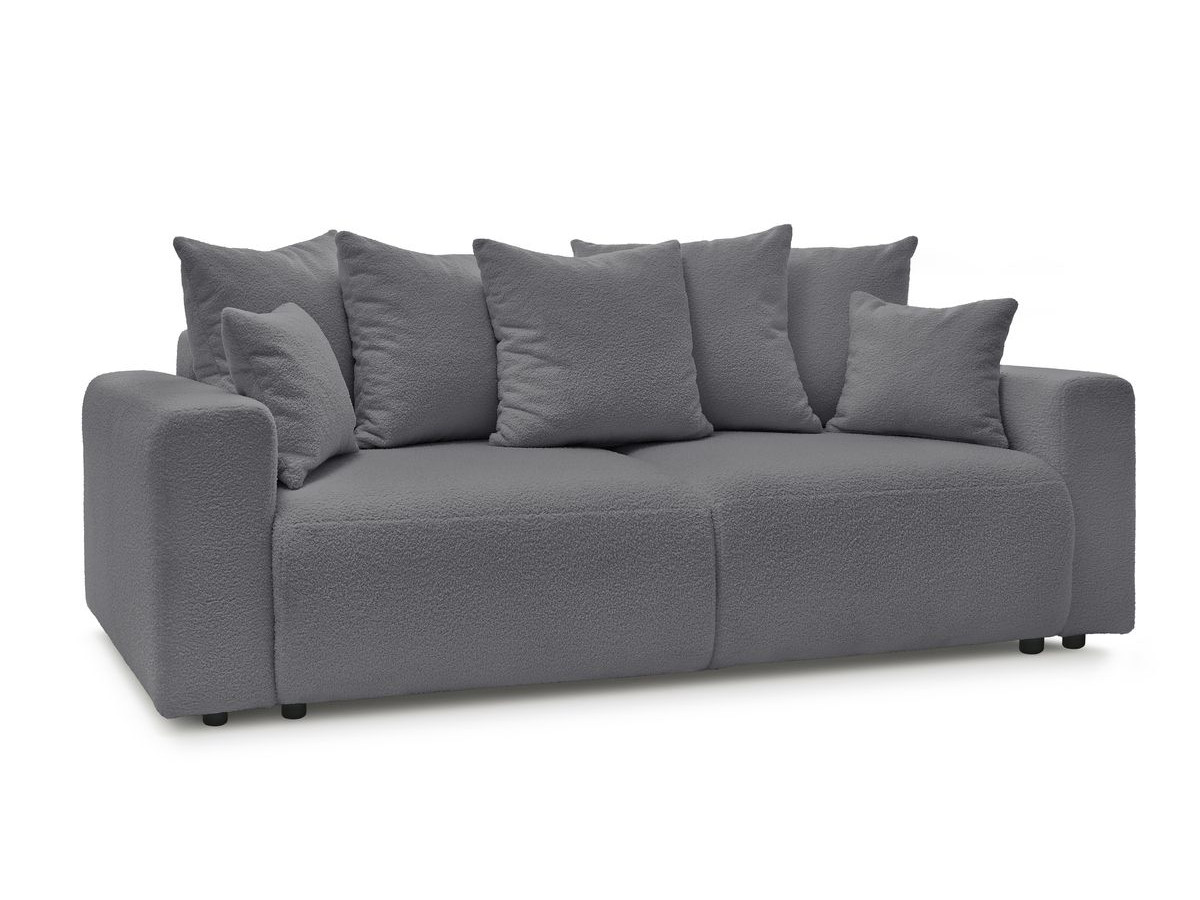 Bobochic Envy Schlafsofa 3-Sitzer mit Bettkasten Bouclé-Stoff Dunkelgrau
