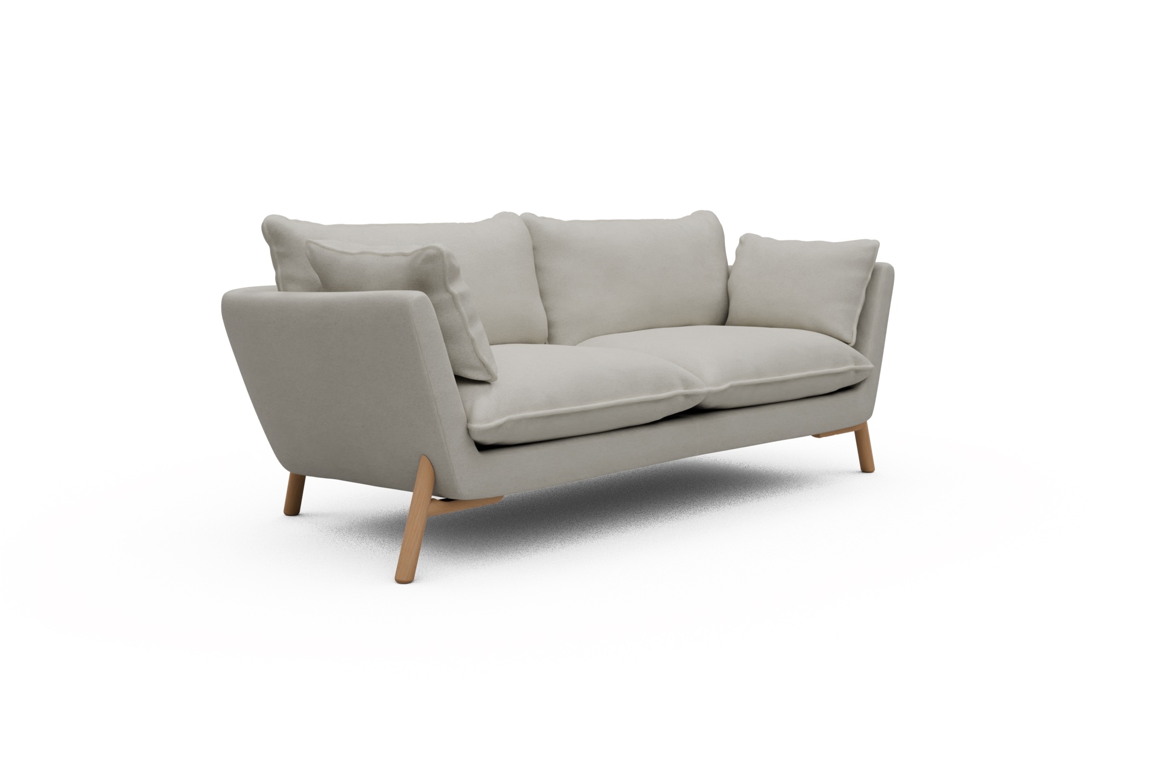 Sofa Emil PREMIUM 2-Sitzer Beinfarbe Eiche Natur Denari-Clean-Beige