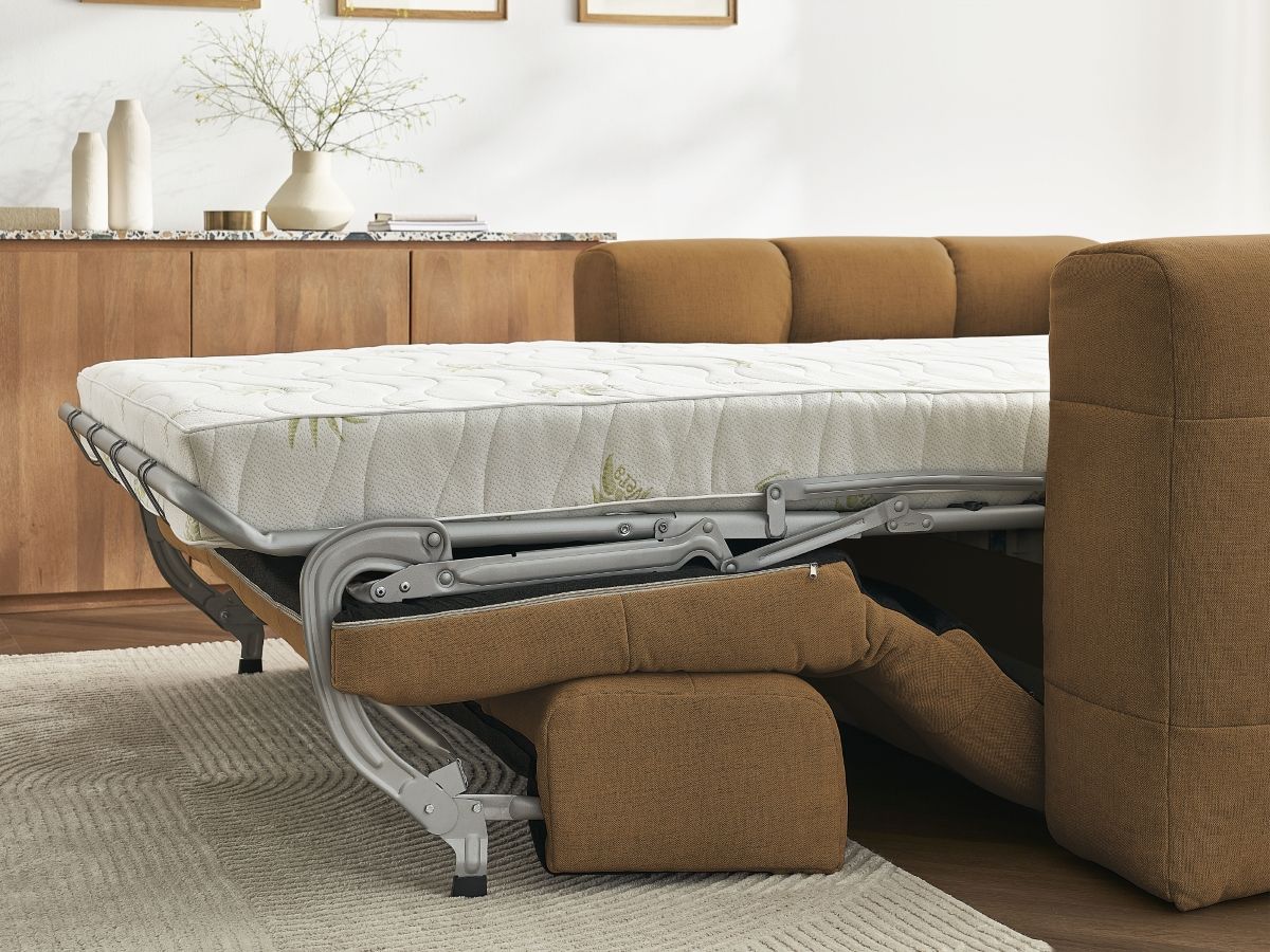 Bobochic Cloud Schlafsofa 3-Sitzer Stoff Gelb