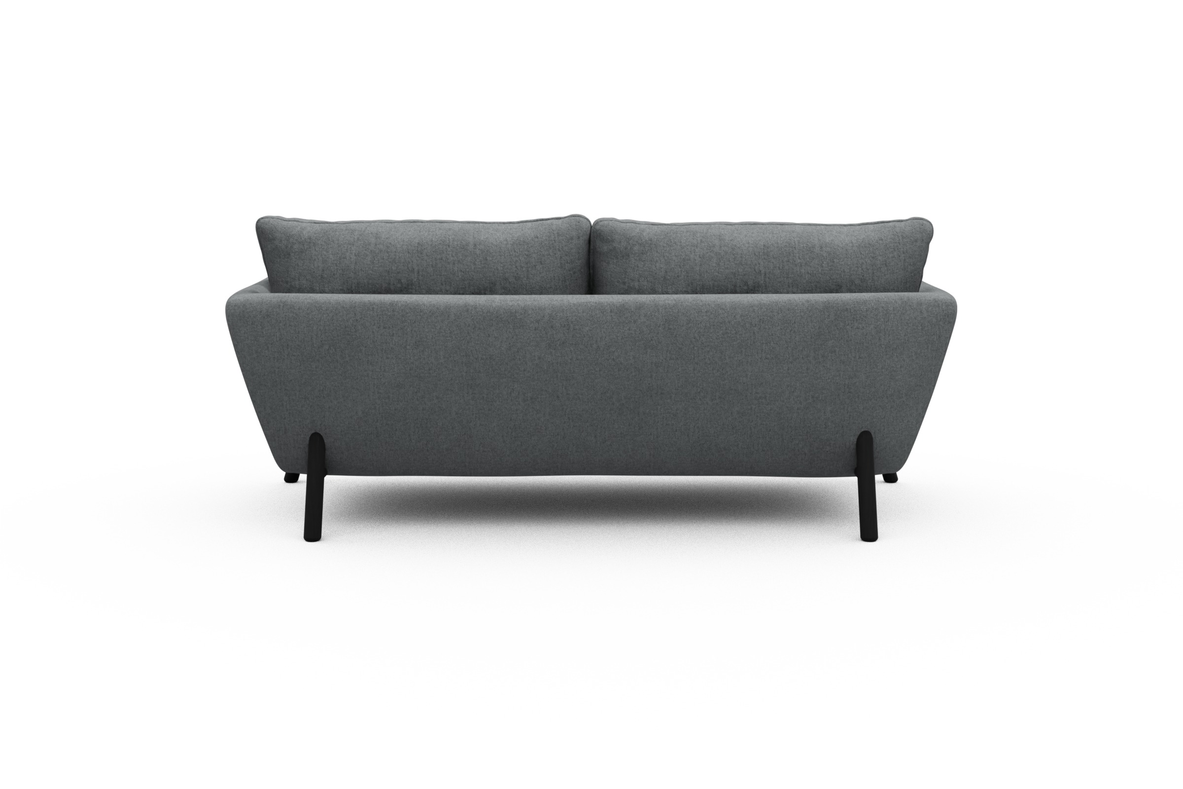 Sofa Emil 2-Sitzer Beinfarbe Eiche Schwarz Casone-Gravel-Grey