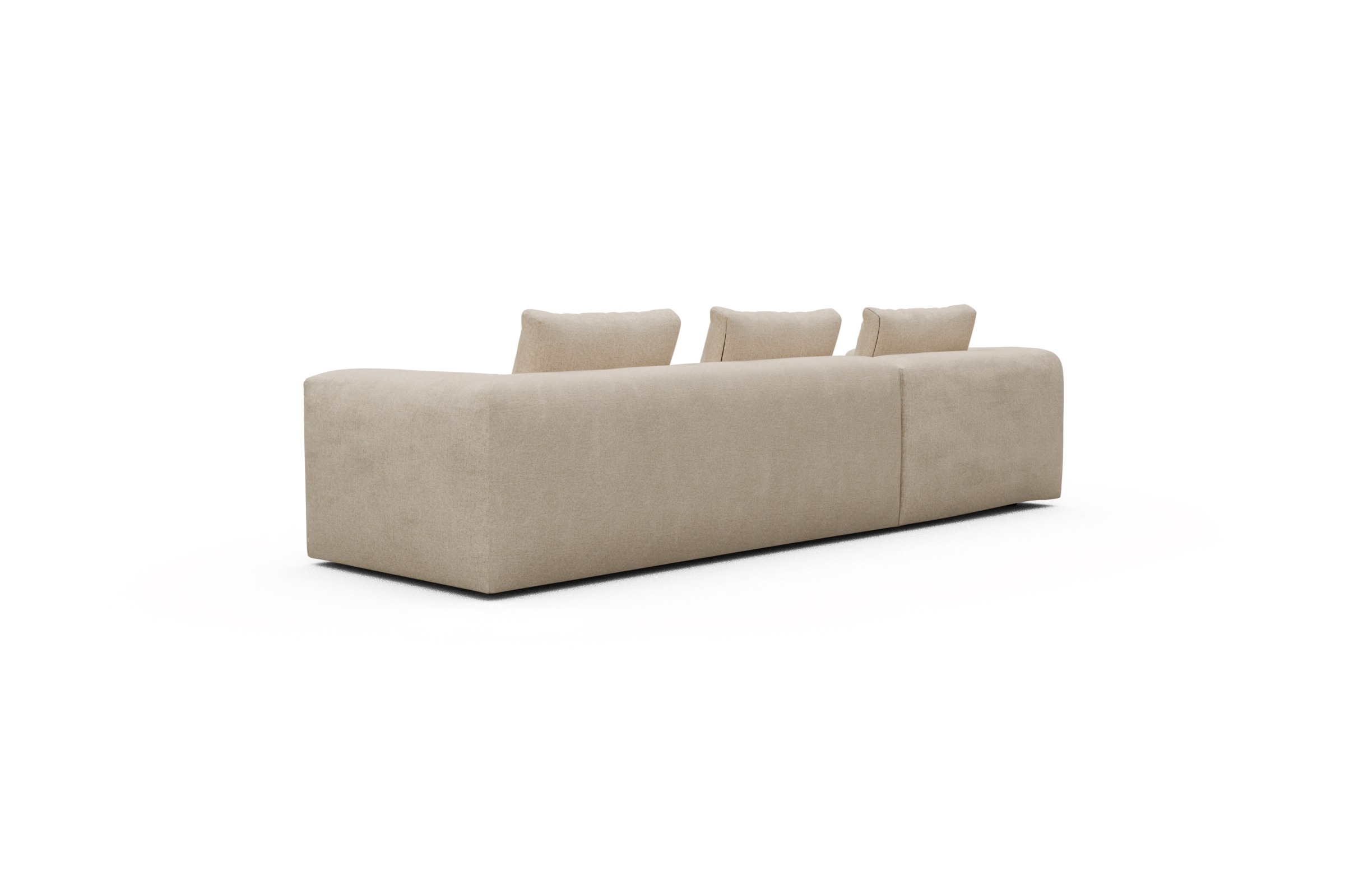 Ecksofa Fred Chaiselongue links mit 2,5-Sitzer Casone-Natural-Beige