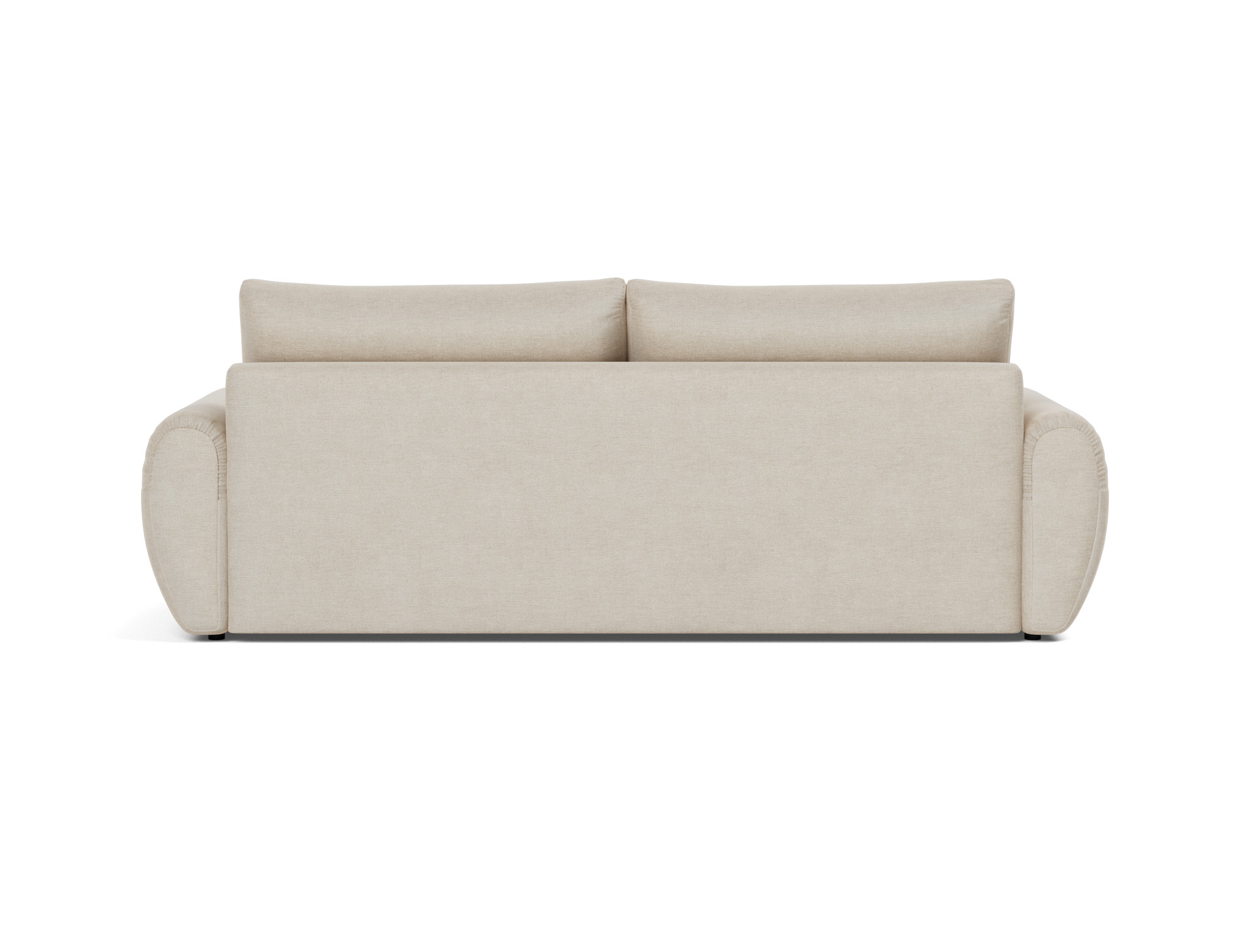 Schlafsofa Norum mit Curve-Armlehnen Flachgewebe Phobos 586-Latte