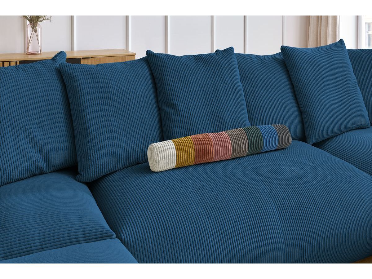 Bobochic Voltaire Wohnlandschaft 356 × 214 cm Cordsamt Dunkelblau Ecke rechts
