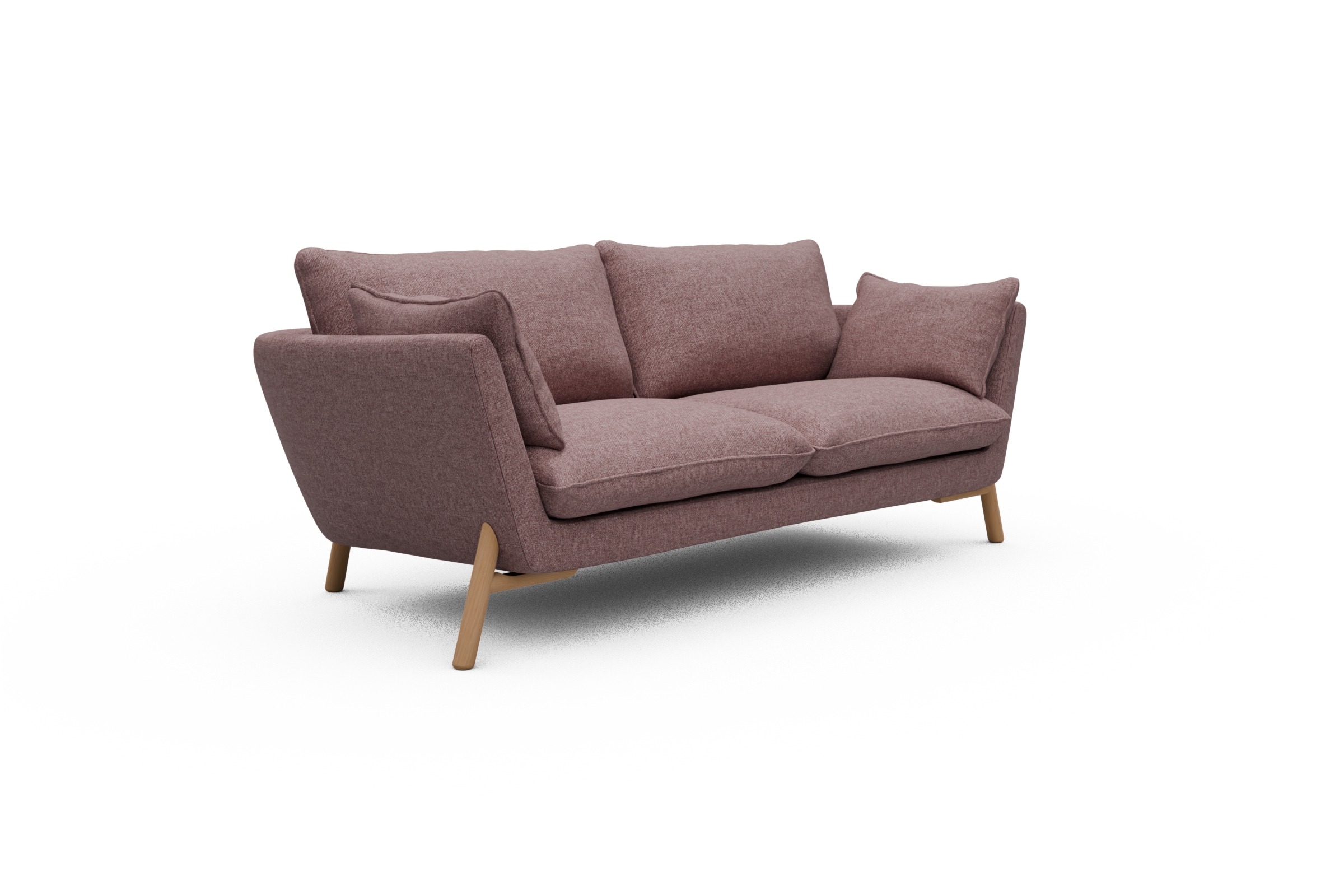 Sofa Emil 2-Sitzer Beinfarbe Eiche Natur Sama-Flamingo