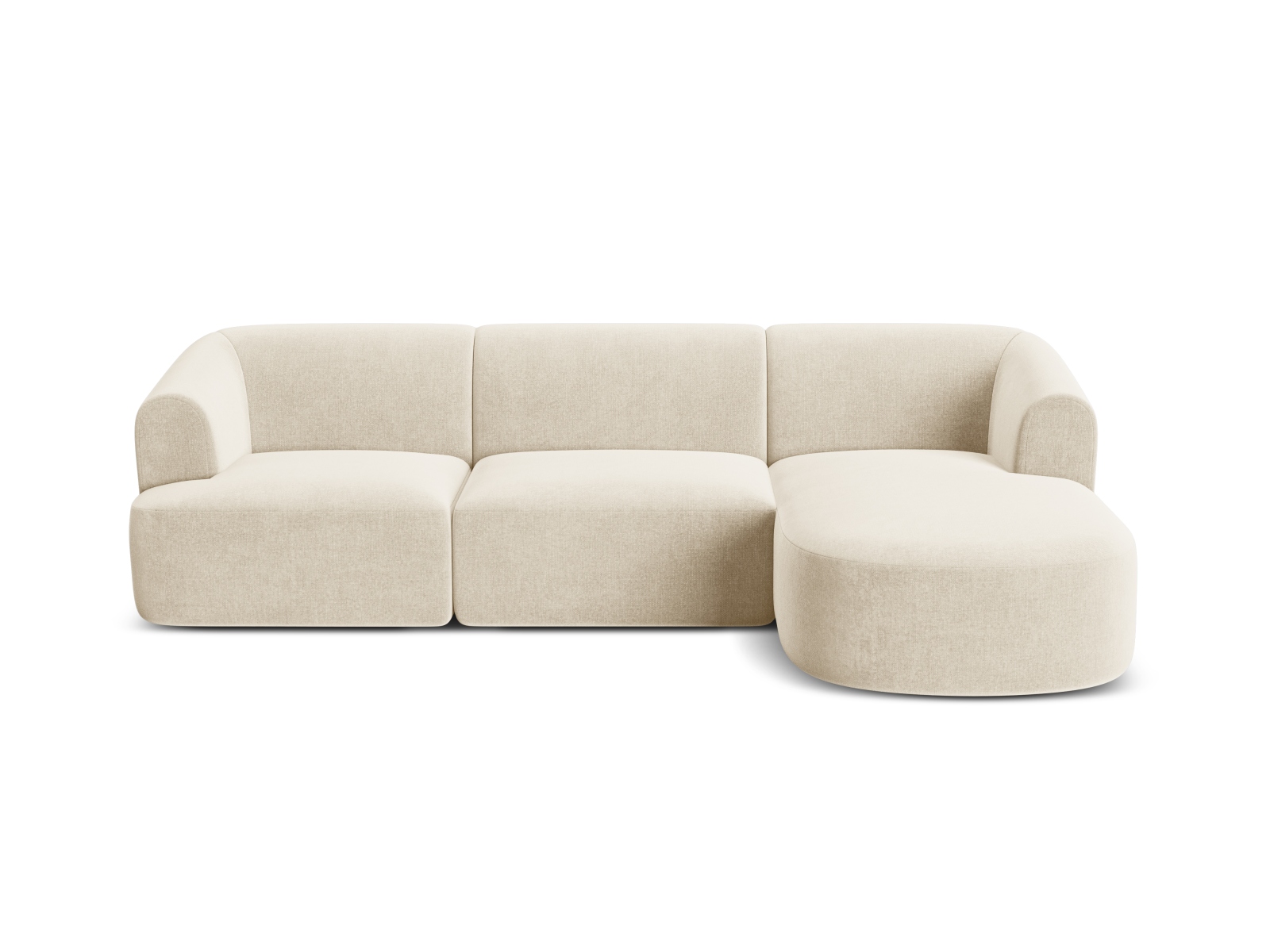 Cosmopolitan Design Ecksofa Campi 4-Sitzer Samt Vogue Helles Beige Rechts