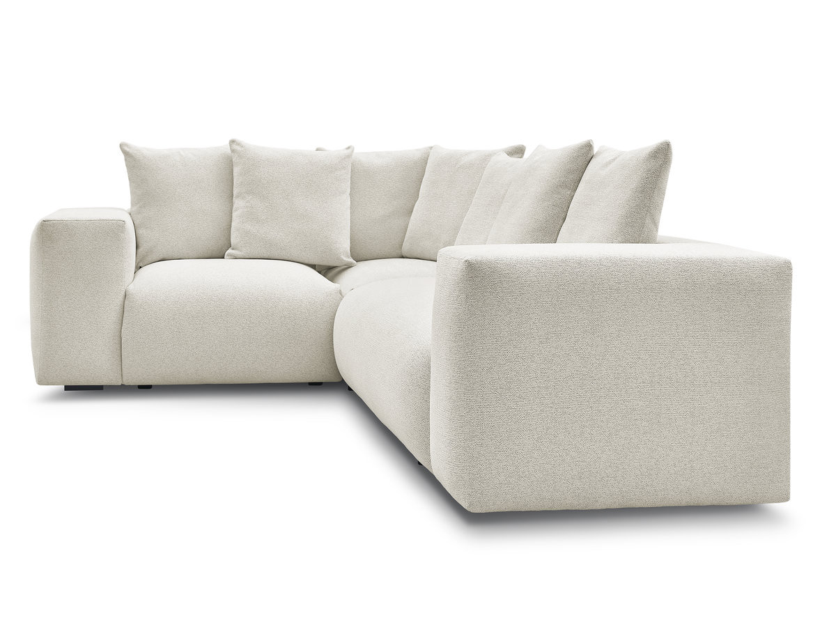 Bobochic Voltaire Ecksofa 268 × 214 cm Melange-Stoff Weiß Ecke links