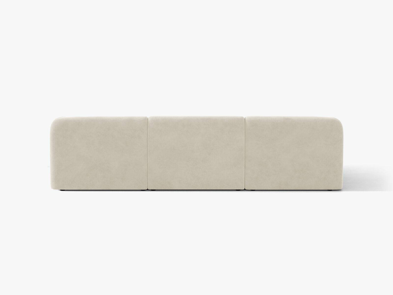 Micadoni Ecksofa Miley 4-Sitzer Links Samt Bluvel Helles Beige