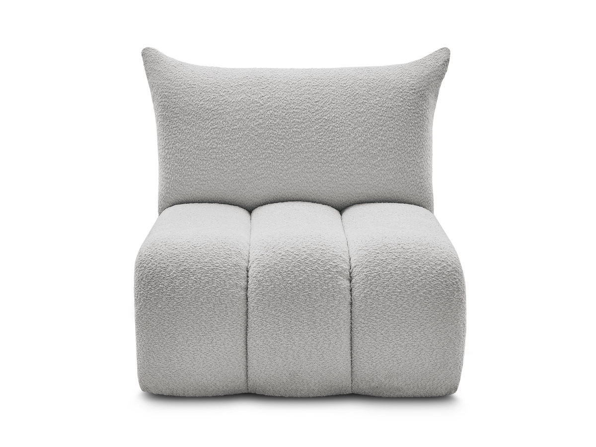 Bobochic Azra Sofamodul 1-Sitzer 90 × 112 cm Bouclé-Stoff Hellgrau