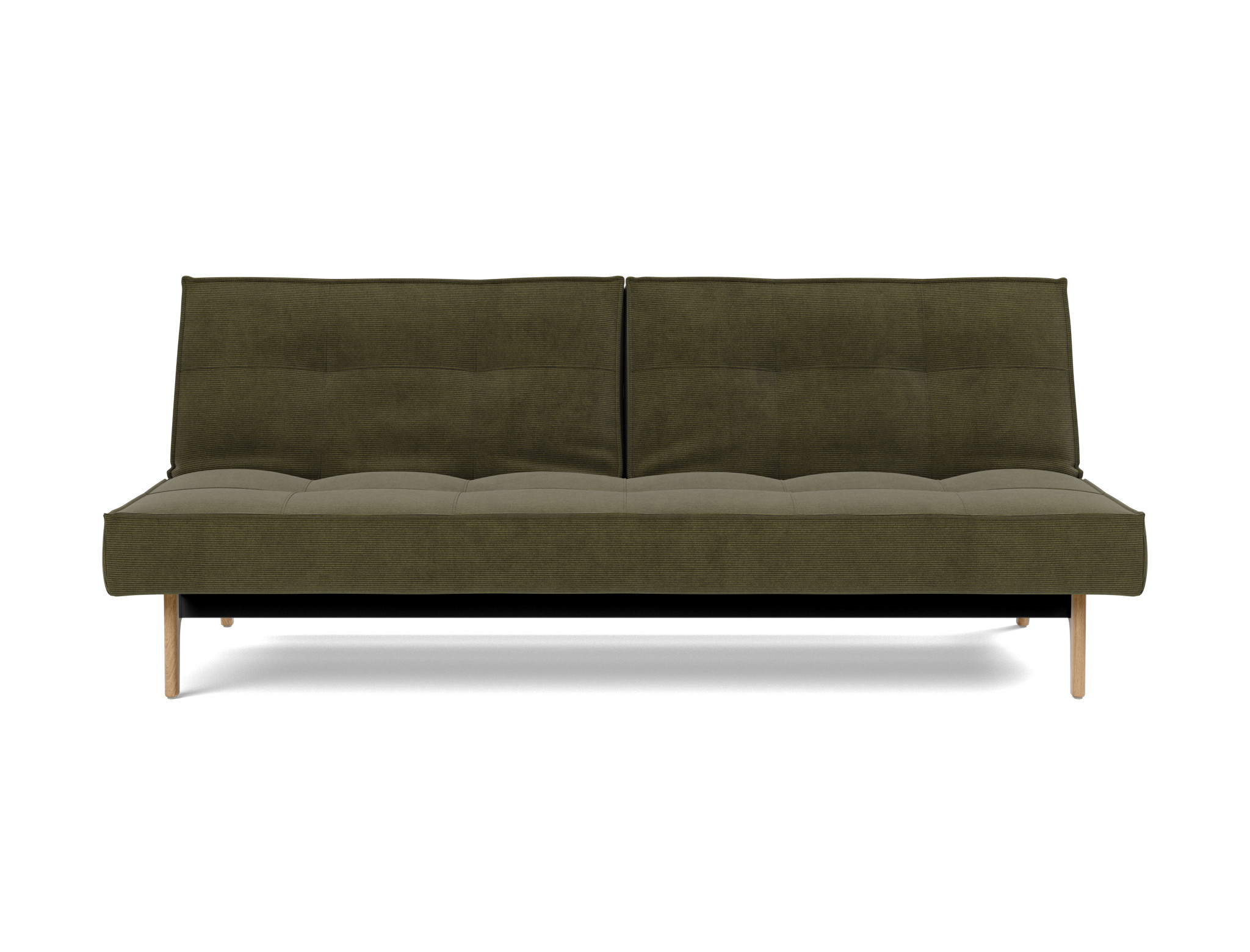 Schlafsofa Splitback Kord Cordufine 316-Pine-Green Beine Eiche