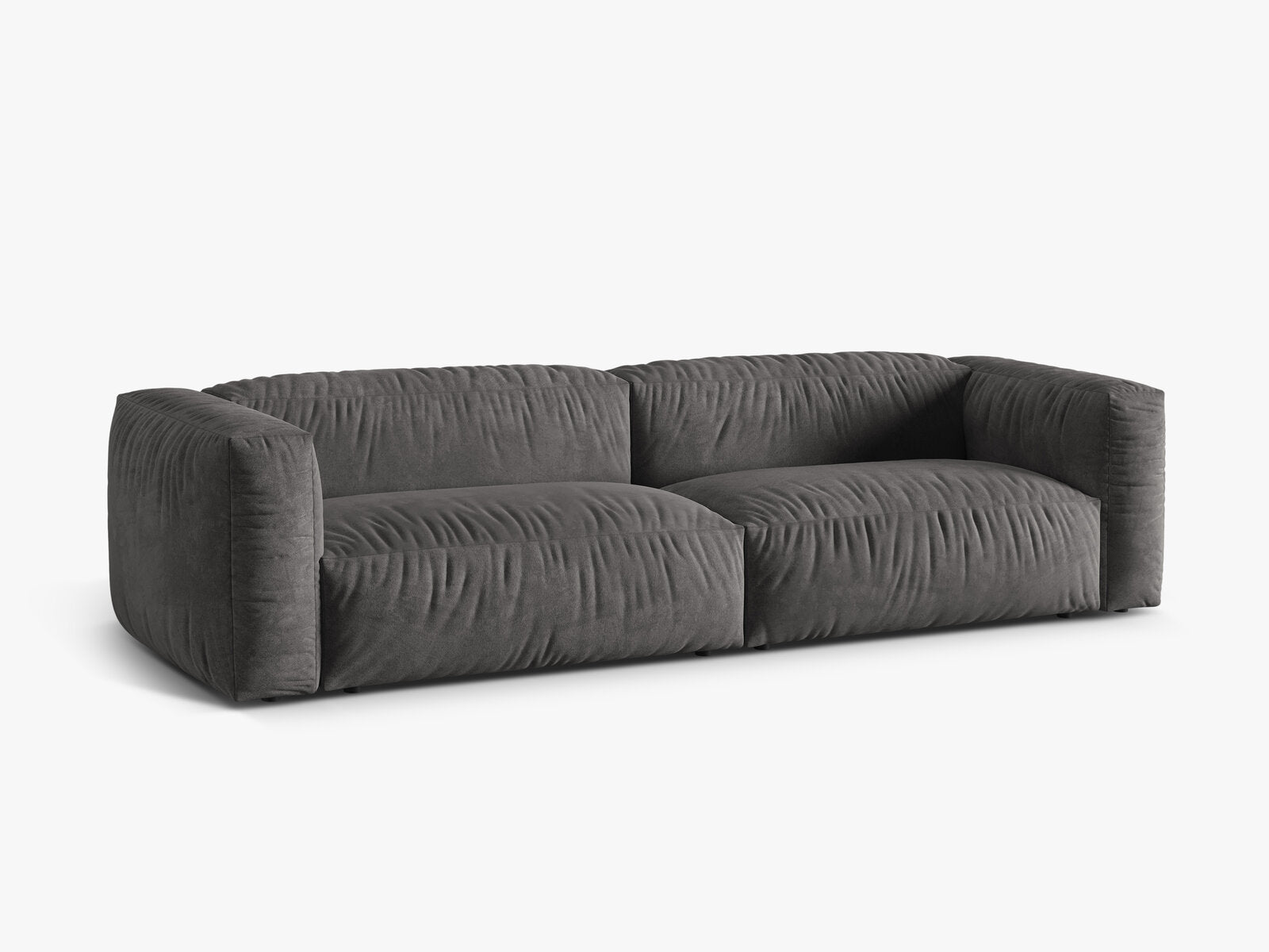 Micadoni Sofa Martina 4-Sitzer Samt Vogue Grau