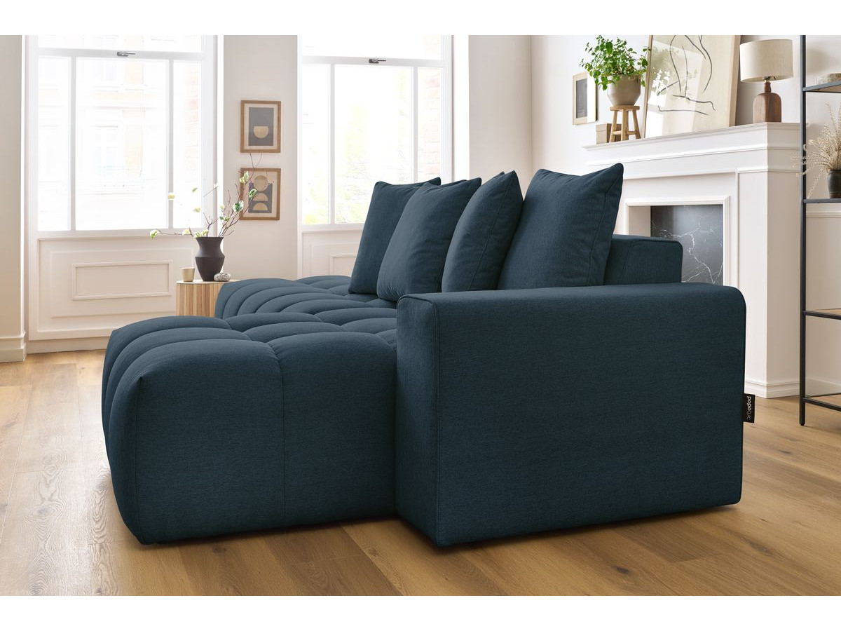 Bobochic Mont-blanc Ecksofa Melange-Stoff Dunkelblau Ecke rechts