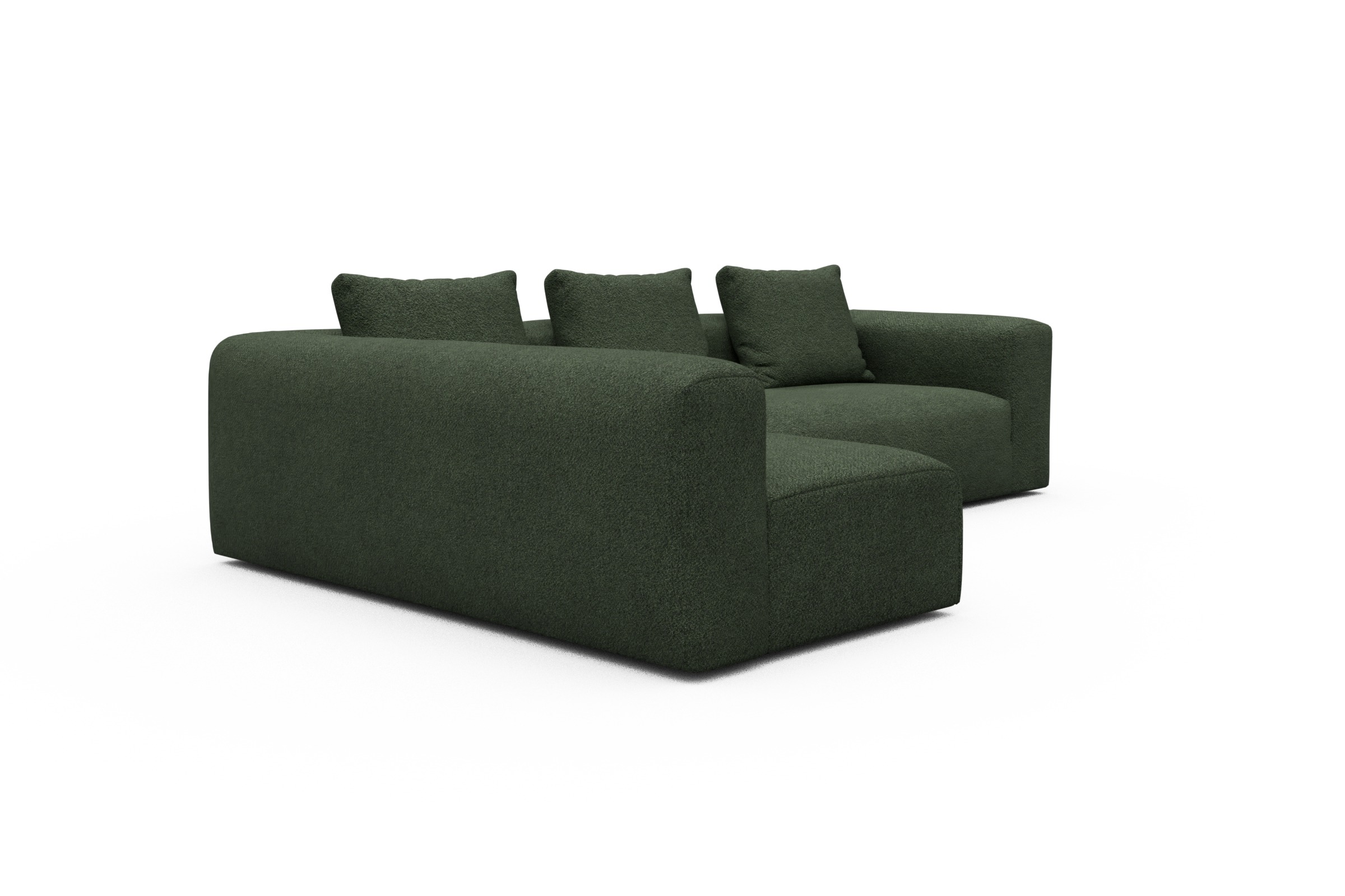 Ecksofa Fred 2x 2,5-Sitzer links offen Vanora-Deep-Green