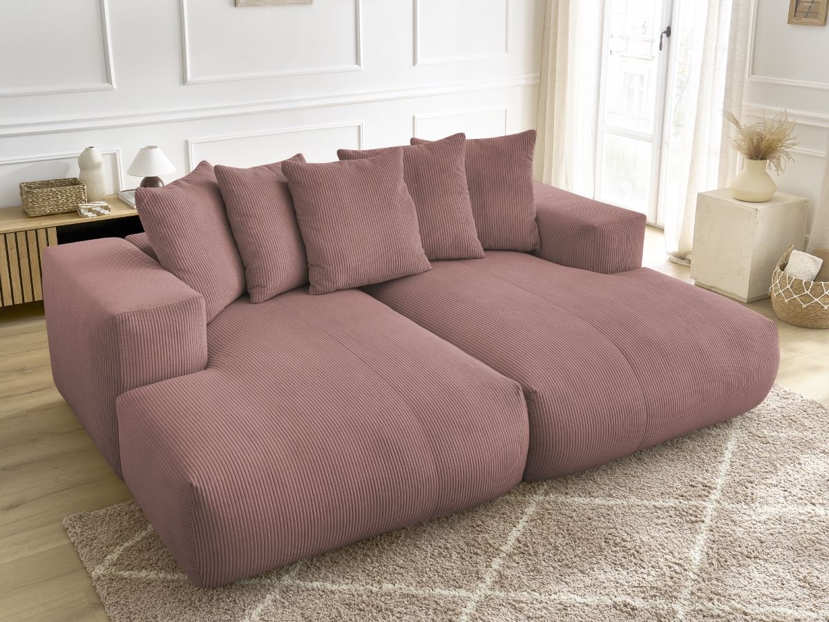 Bobochic Voltaire Sofa 4-Sitzer 248 × 170 cm Cordsamt Rosa