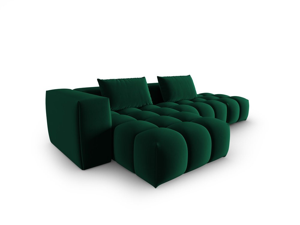 Cosmopolitan Design Ecksofa Verona 4-Sitzer offen Samt Casino Flaschengrün Links