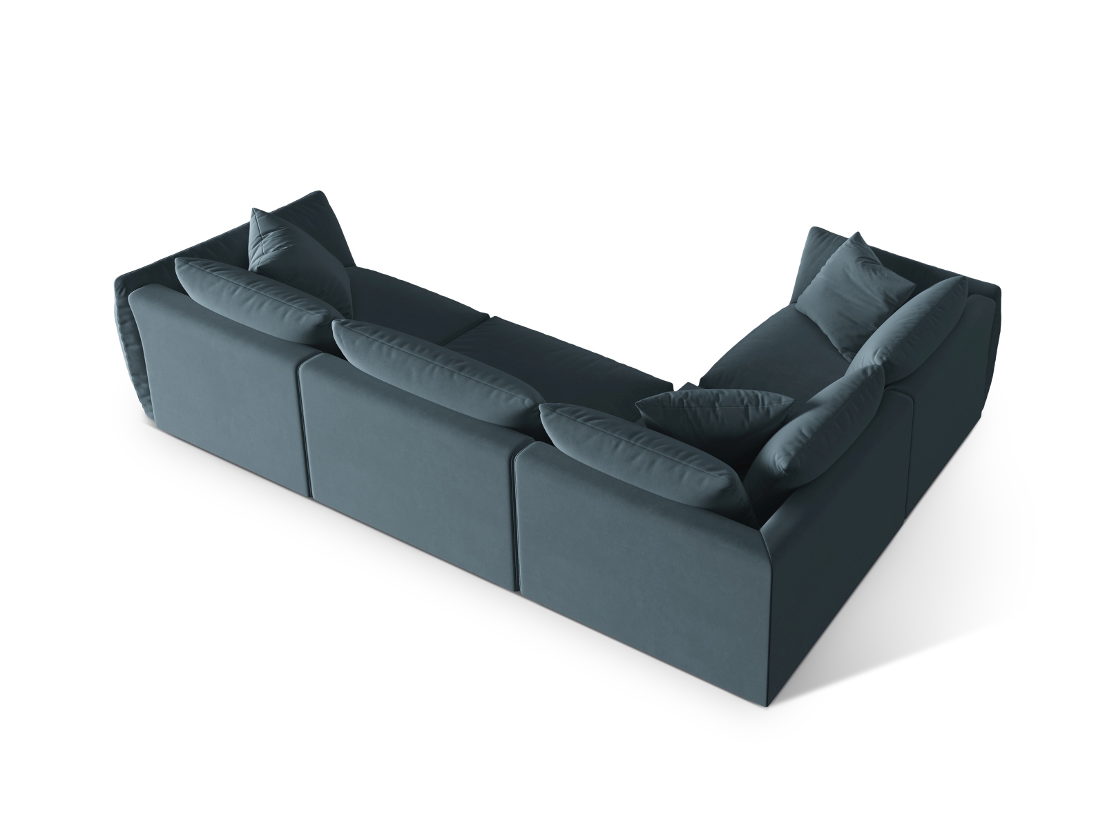 Micadoni Ecksofa Chris 4-Sitzer Links Samt Pastellblau
