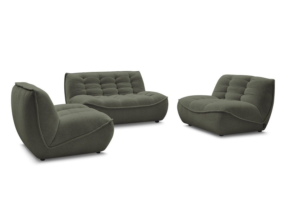 Bobochic Serena Sofa 4-Sitzer Melange-Stoff Grün