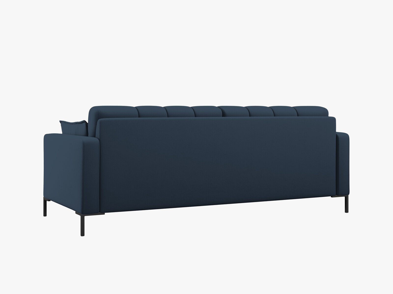 Micadoni Sofa Mamaia 4-Sitzer Strukturierter Stoff Neve Blau schwarze Beine