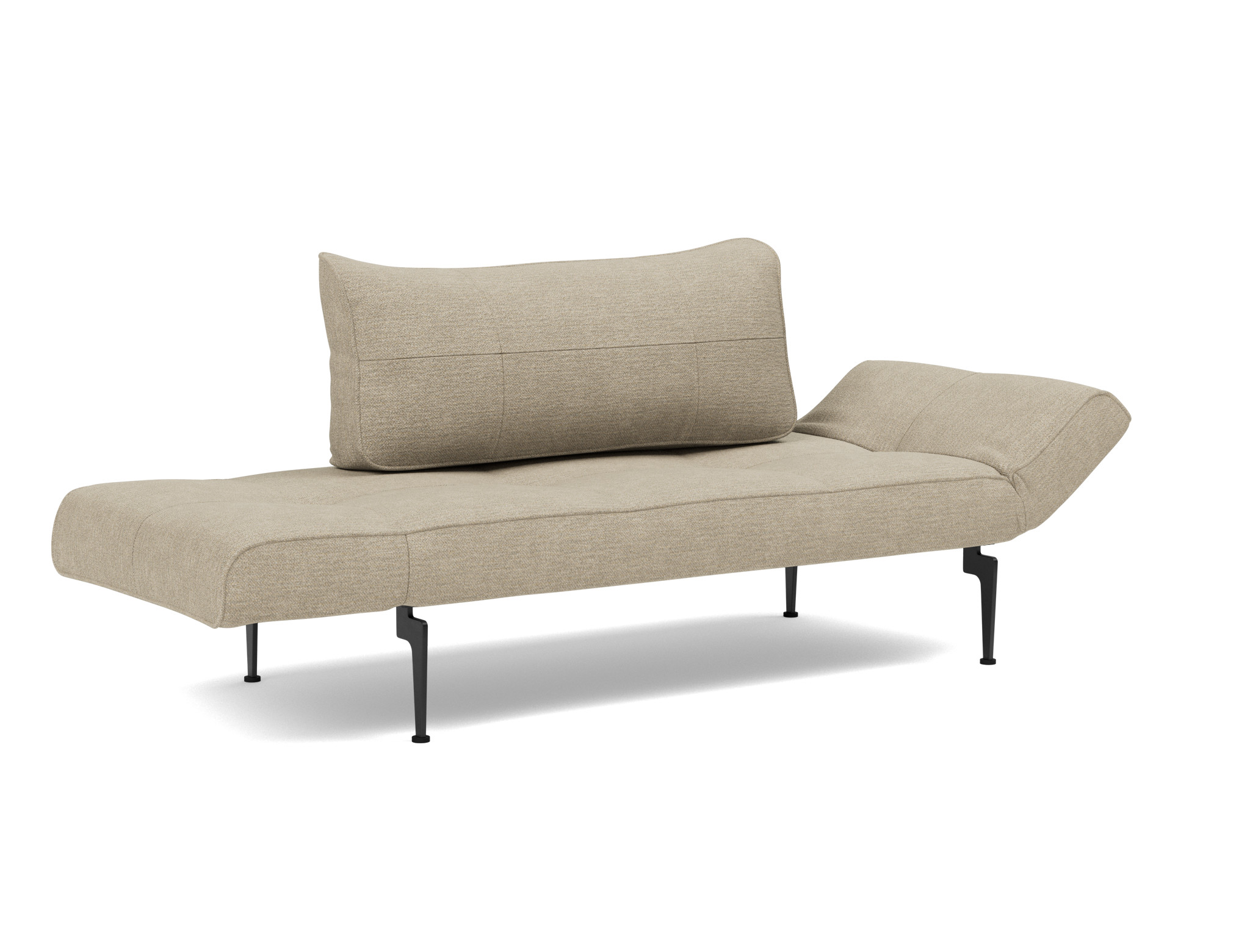 Tagesbett Zeal Strukturierter Stoff Taura 356-Sand Beine Laser schwarz