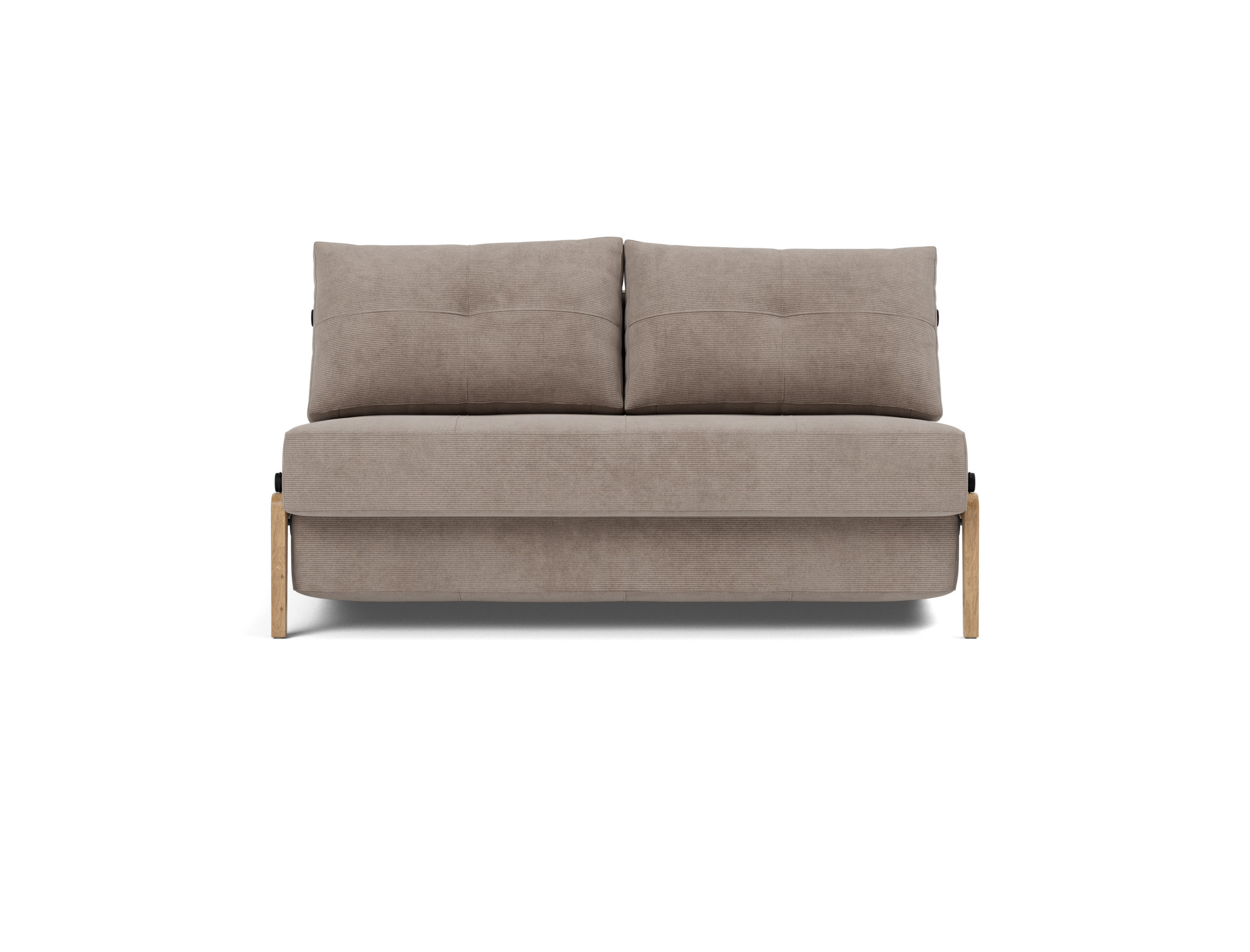 Schlafsofa Cubed 140 Kord Cordufine 318-Beige Beine Eiche