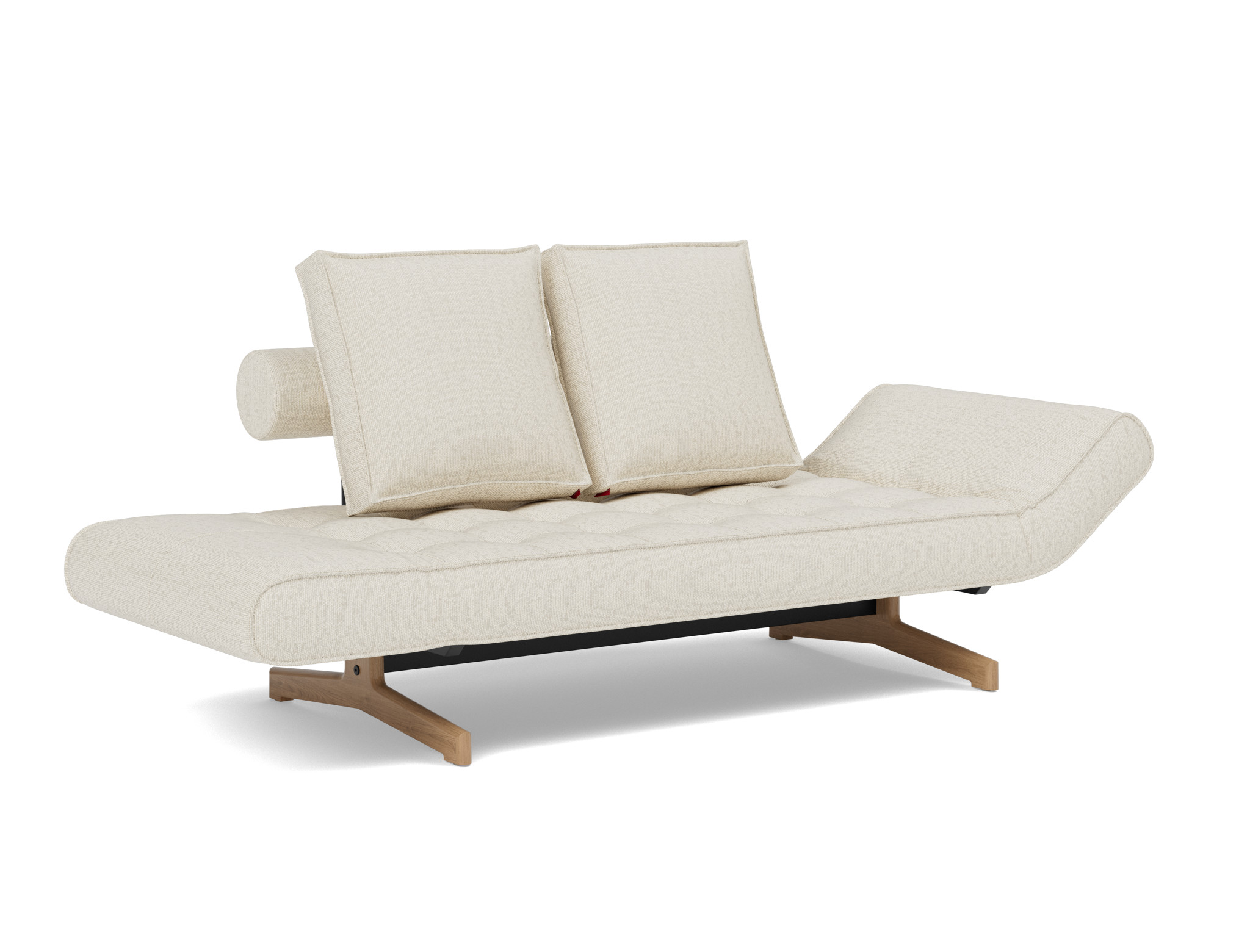 Tagesbett Ghia Boucle Skandi 531-Off-White Beine Eiche