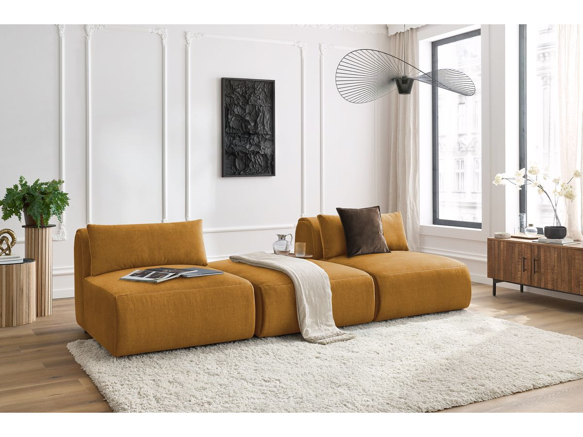 Bobochic Jeanne Sofa 3-Sitzer Samt Gelb