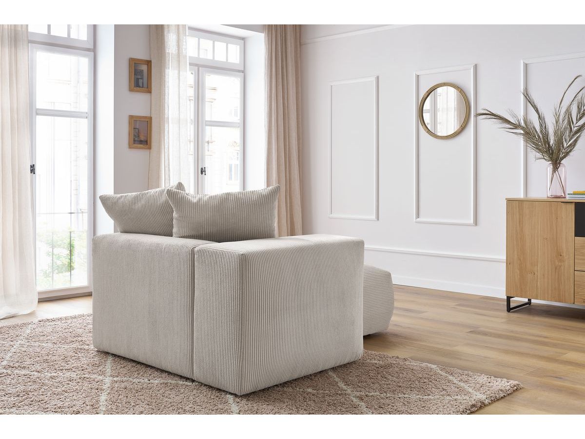 Bobochic Voltaire Méridienne-Modul Cordsamt Beige Ecke links