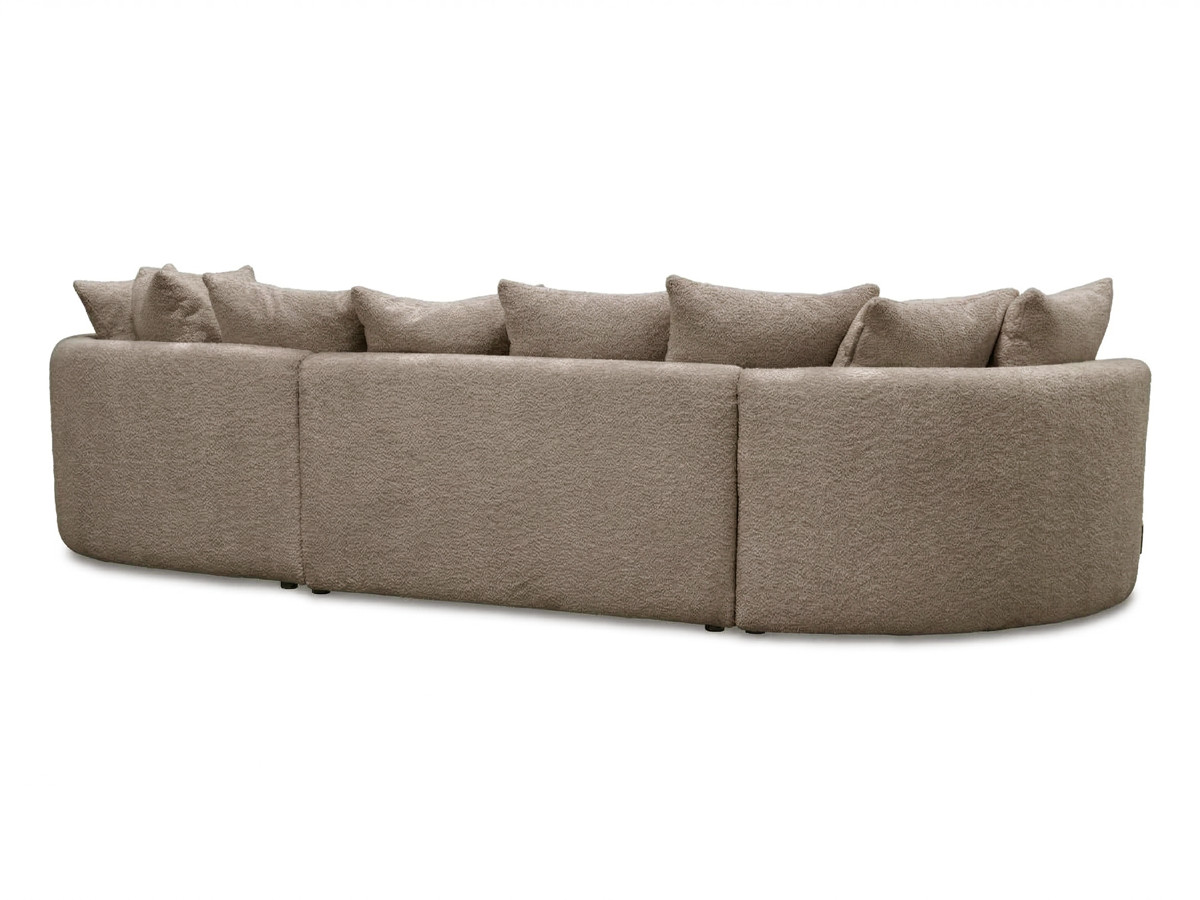Bobochic Calypso Ecksofa Bouclé-Stoff Taupe Ecke rechts