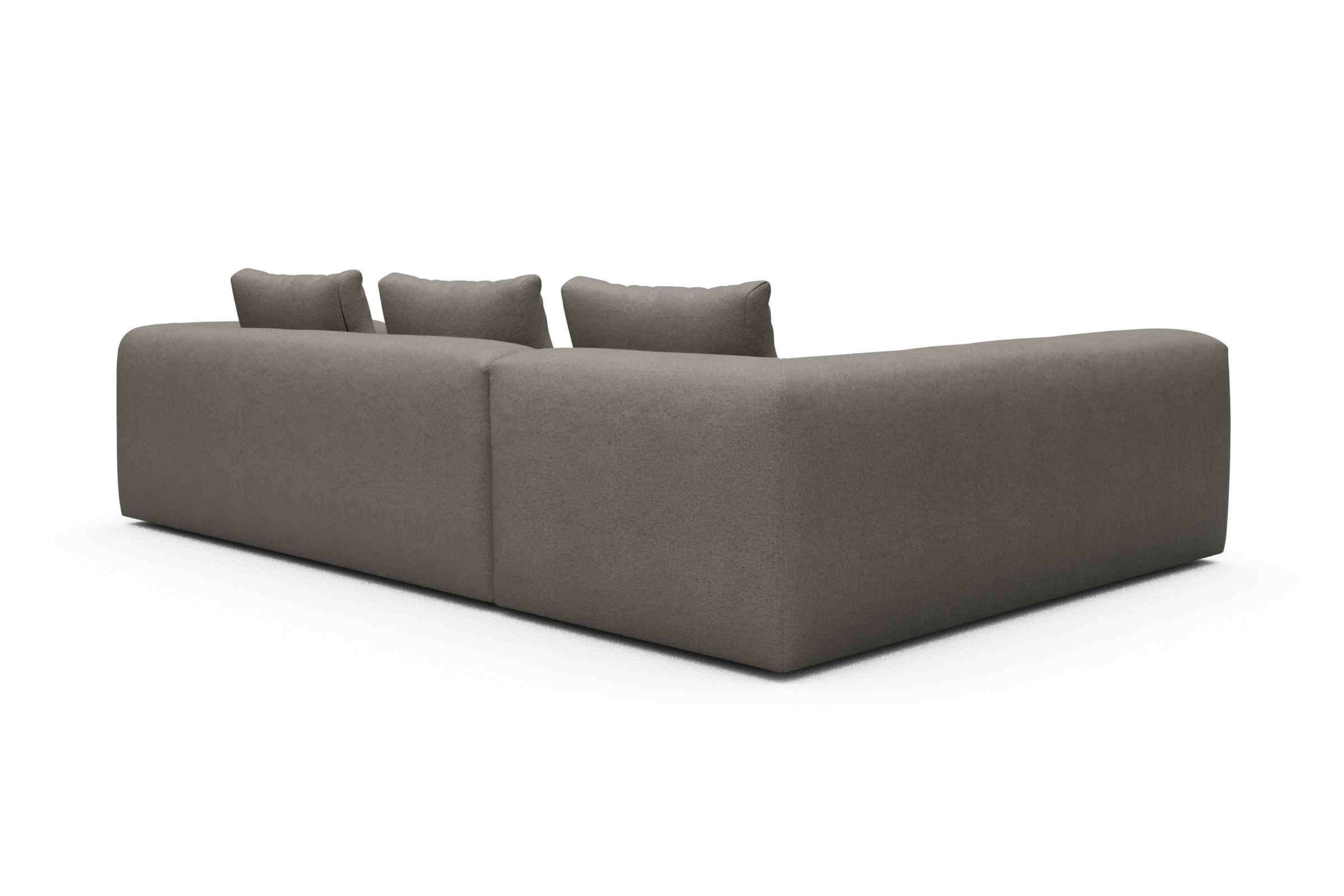 Ecksofa Fred 2x 2,5-Sitzer links offen Denari-Warm-Grey
