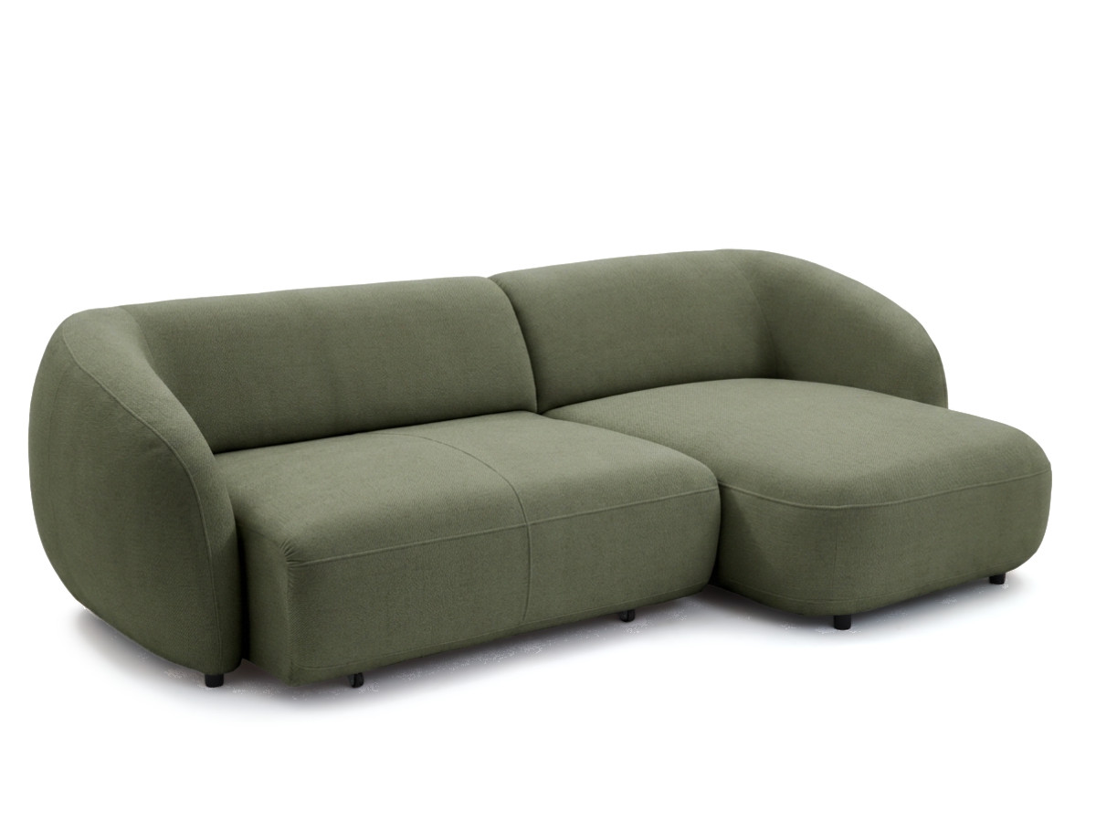 Bobochic Halo Ecksofa mit Schlaffunktion Stoff Grün Ecke rechts
