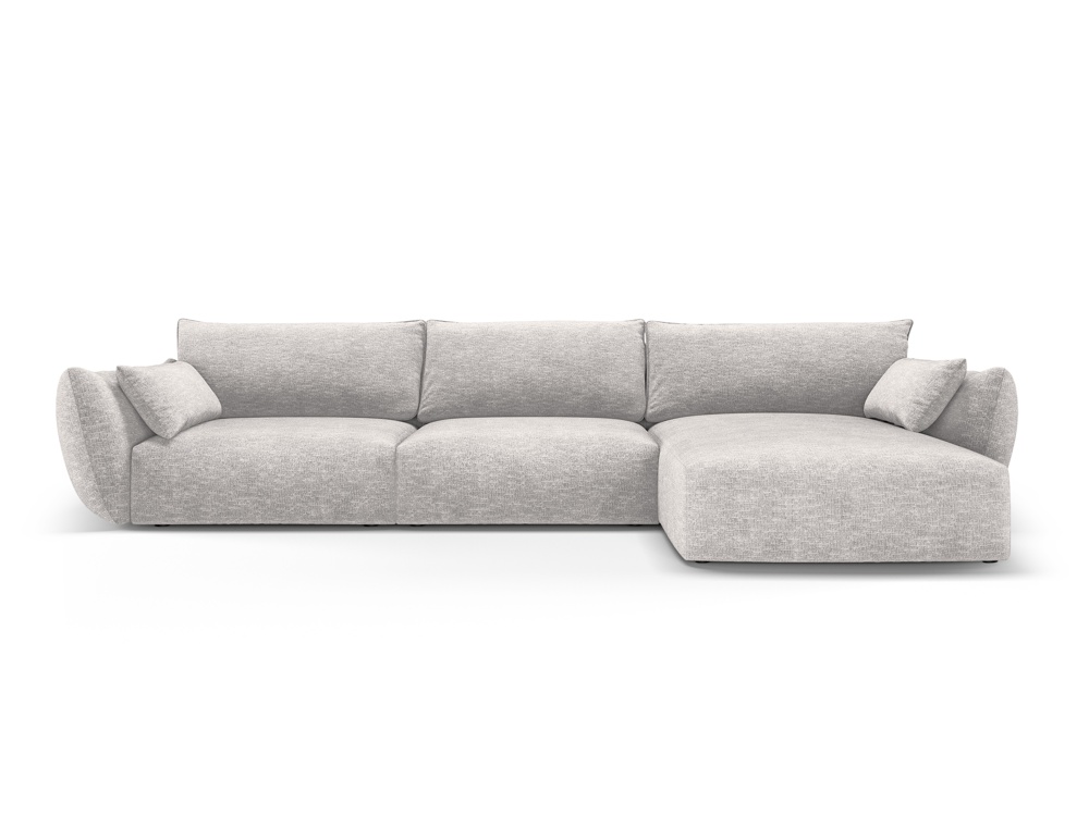 Cosmopolitan Design Ecksofa Matera 4-Sitzer Chenille Eden Silber Rechts